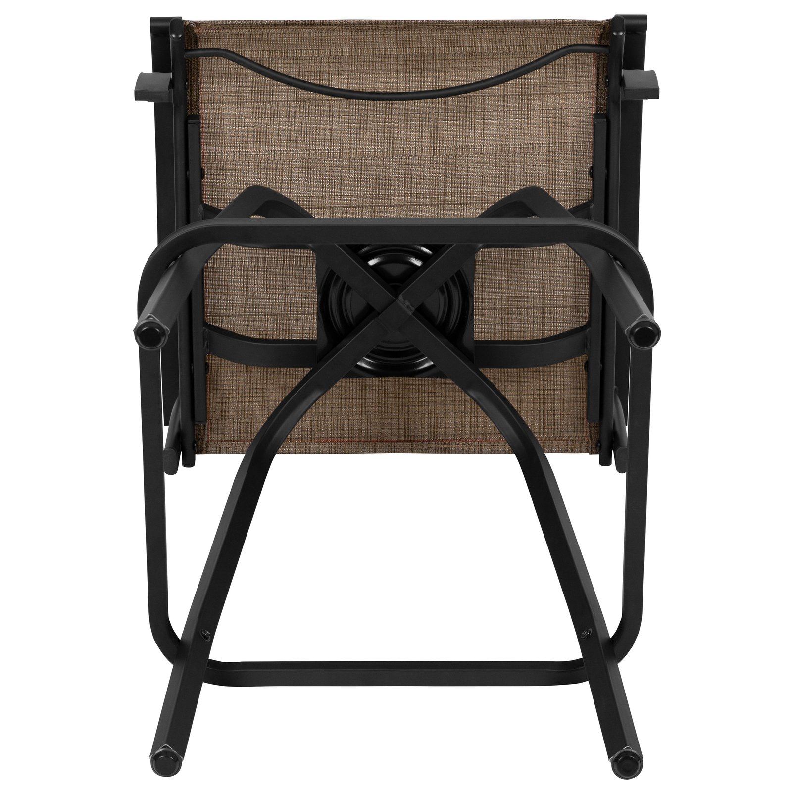 Patio Bar Height Stools Set of 2, All-Weather Textilene Swivel Stools