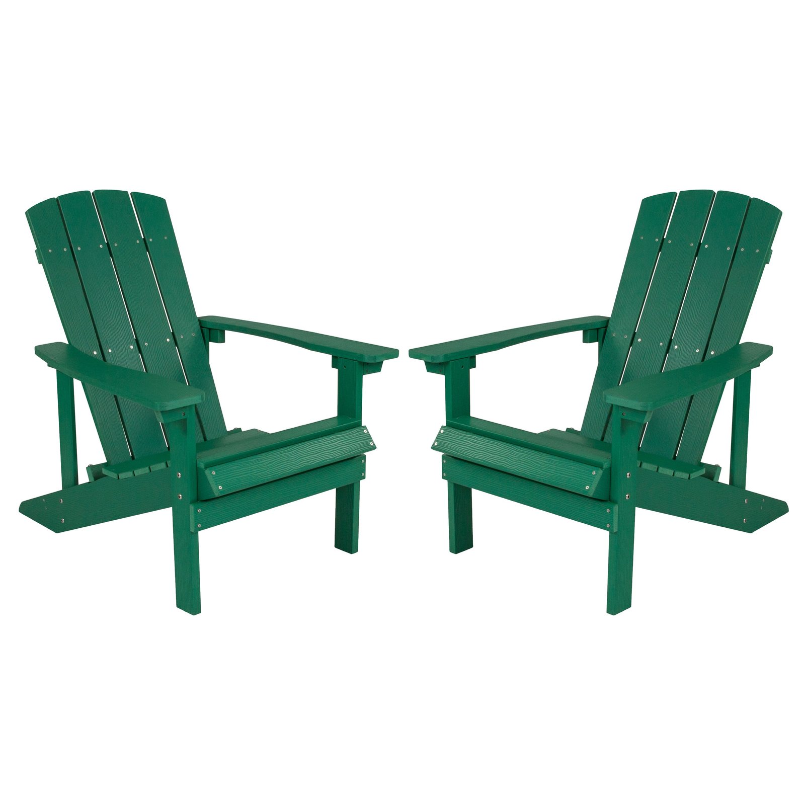 2 Pack Outdoor All-Weather Poly Resin Wood Adirondack Chairs