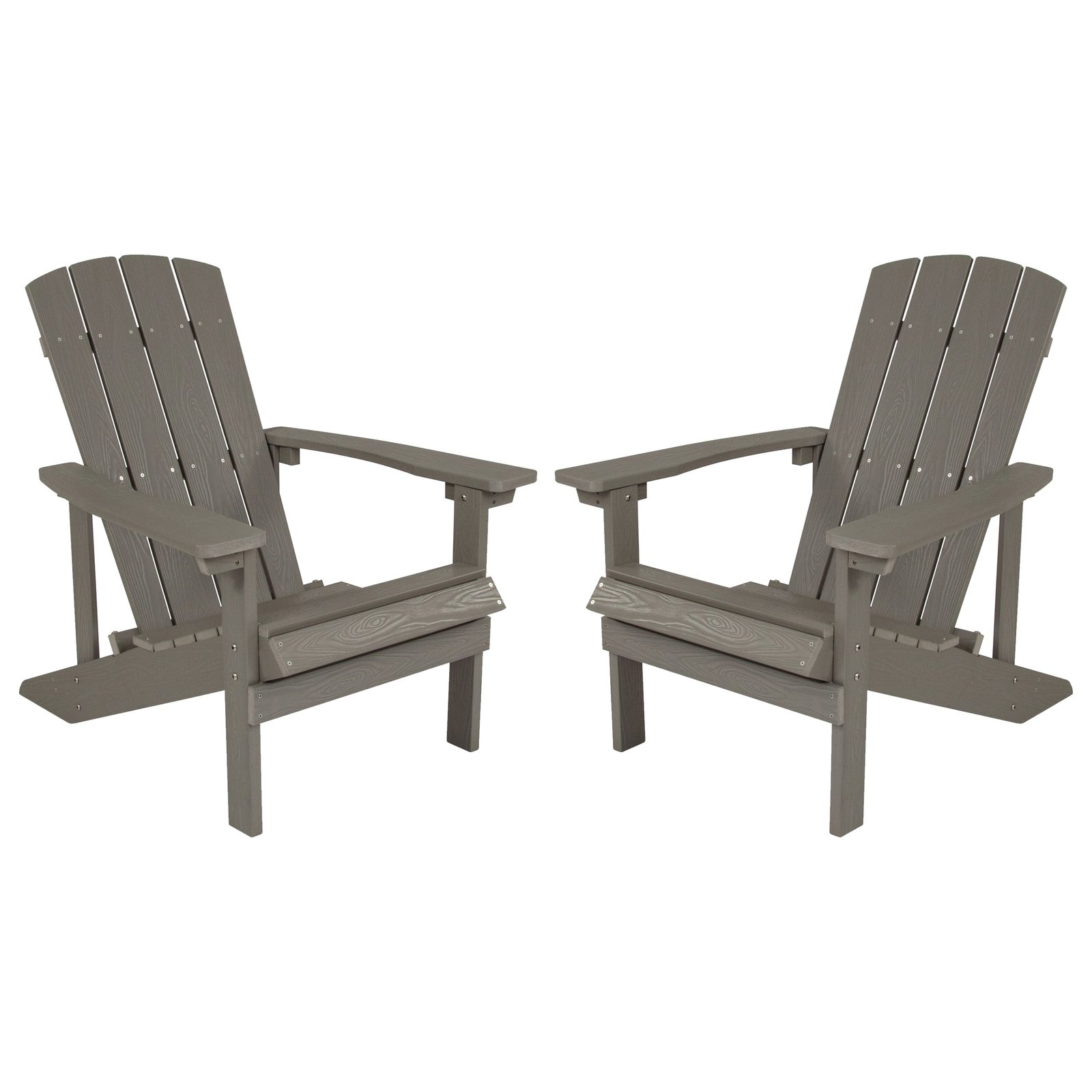 2 Pack Outdoor All-Weather Poly Resin Wood Adirondack Chairs