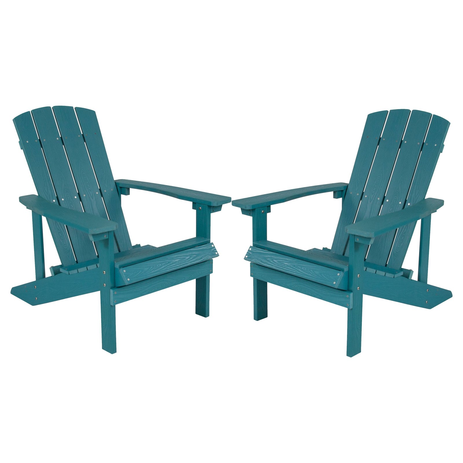 2 Pack Outdoor All-Weather Poly Resin Wood Adirondack Chairs