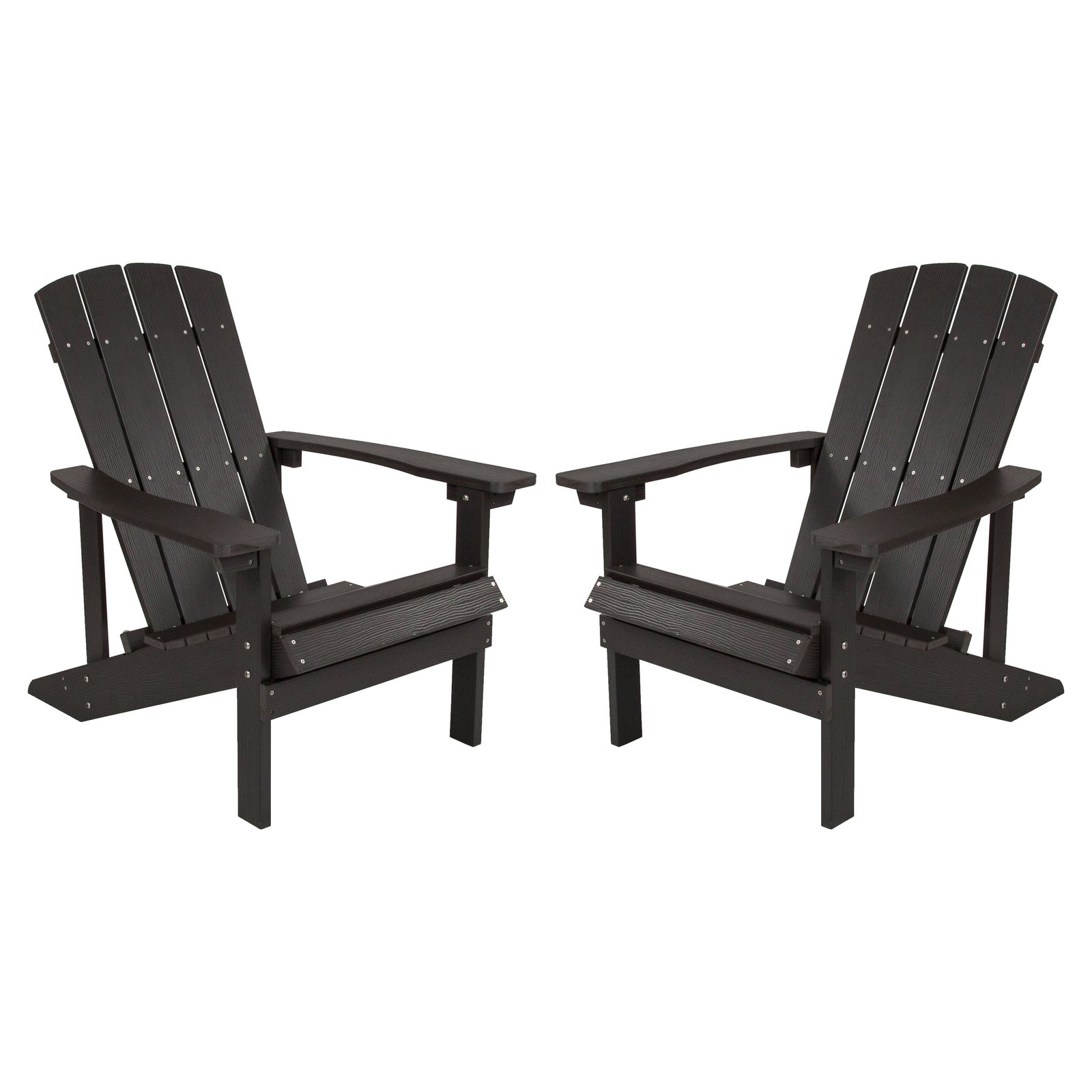 2 Pack Outdoor All-Weather Poly Resin Wood Adirondack Chairs