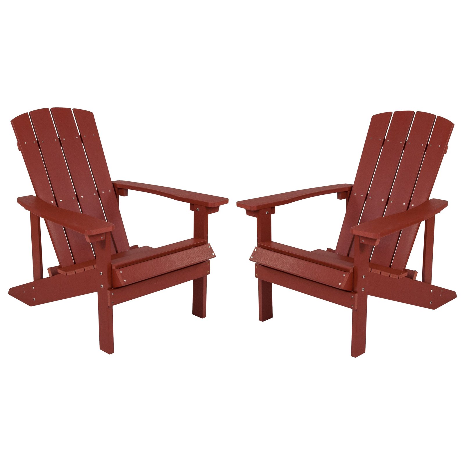 2 Pack Outdoor All-Weather Poly Resin Wood Adirondack Chairs