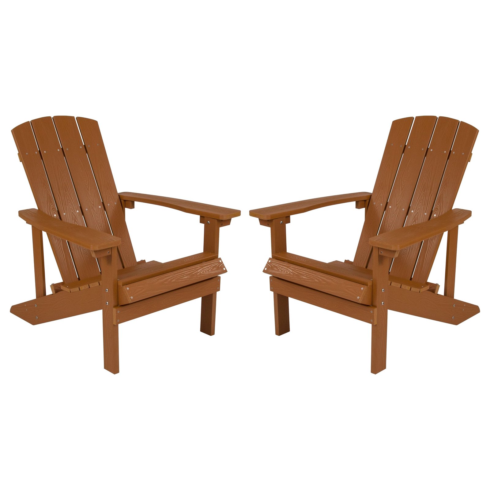 2 Pack Outdoor All-Weather Poly Resin Wood Adirondack Chairs