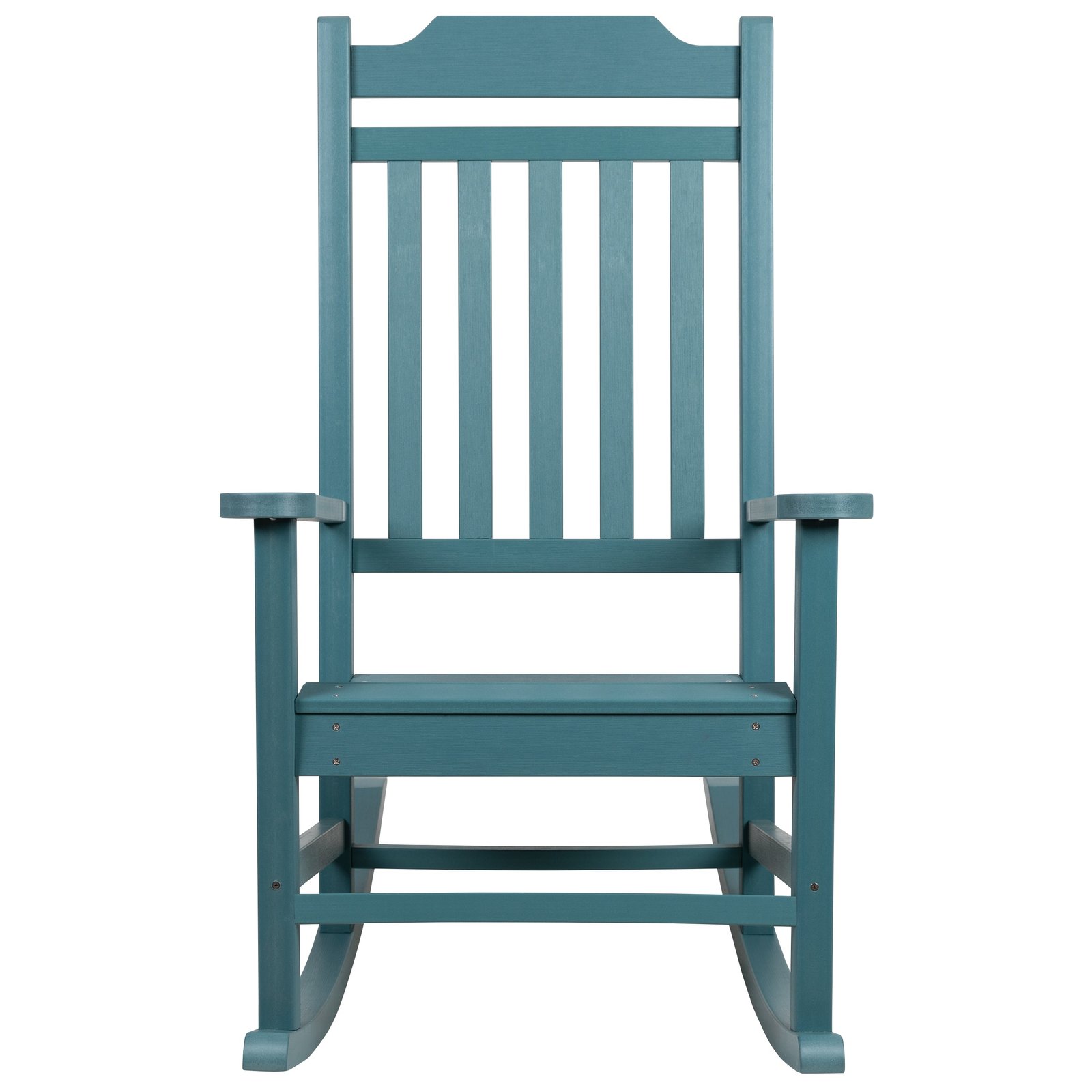Set of 2 All-Weather Poly Resin Faux Wood Rocking Chairs for Porch &Patio