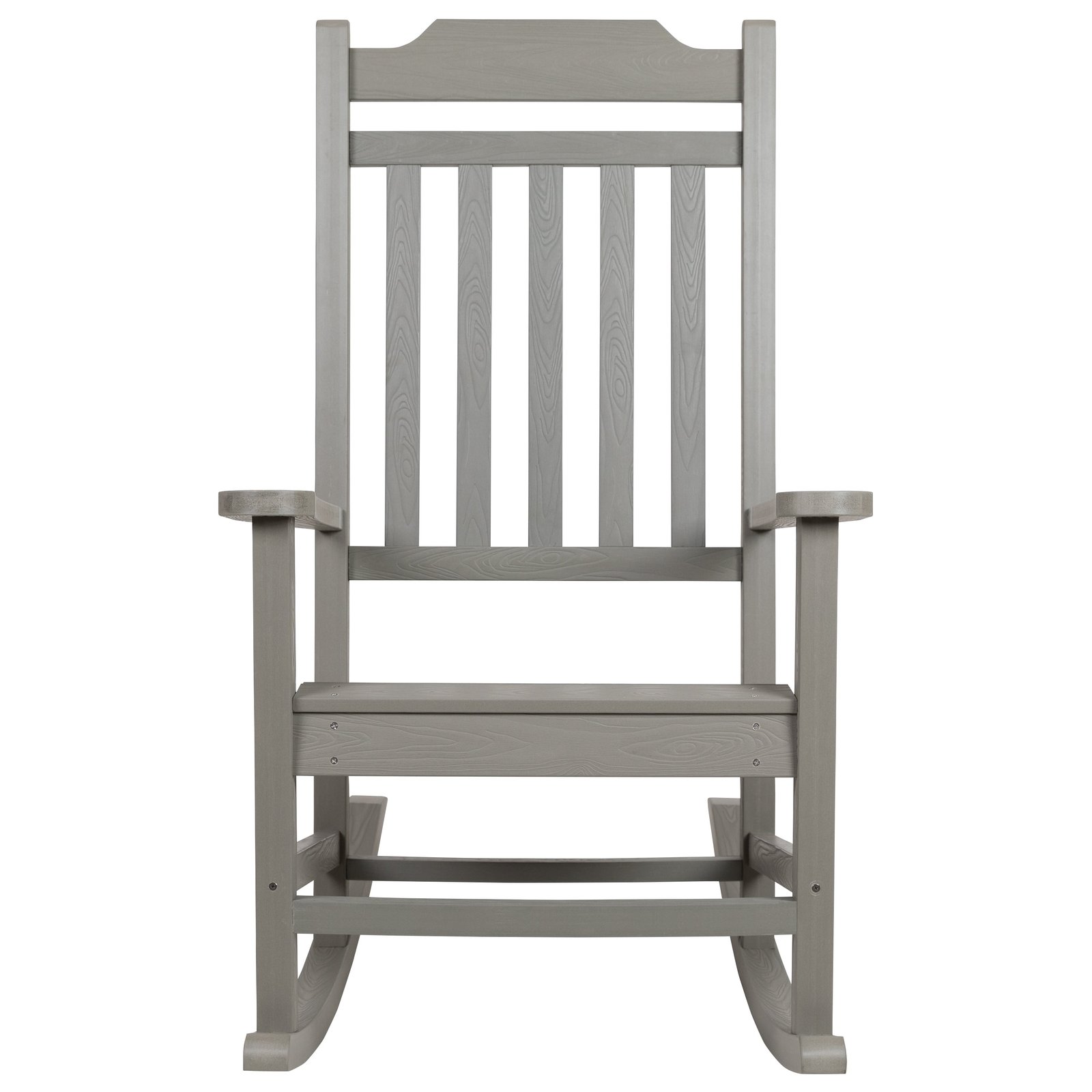 Set of 2 All-Weather Poly Resin Faux Wood Rocking Chairs for Porch &Patio