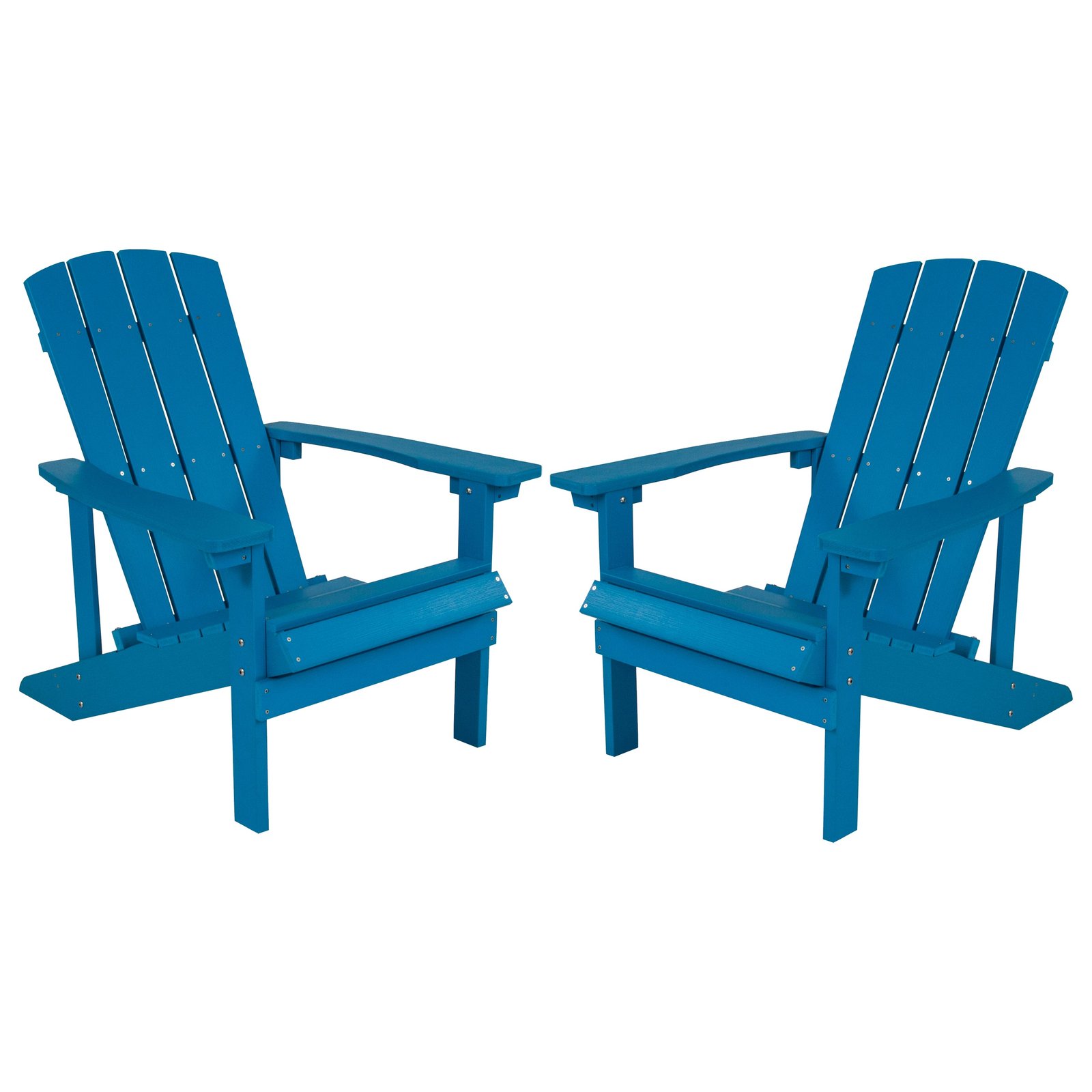 2 Pack Outdoor All-Weather Poly Resin Wood Adirondack Chairs