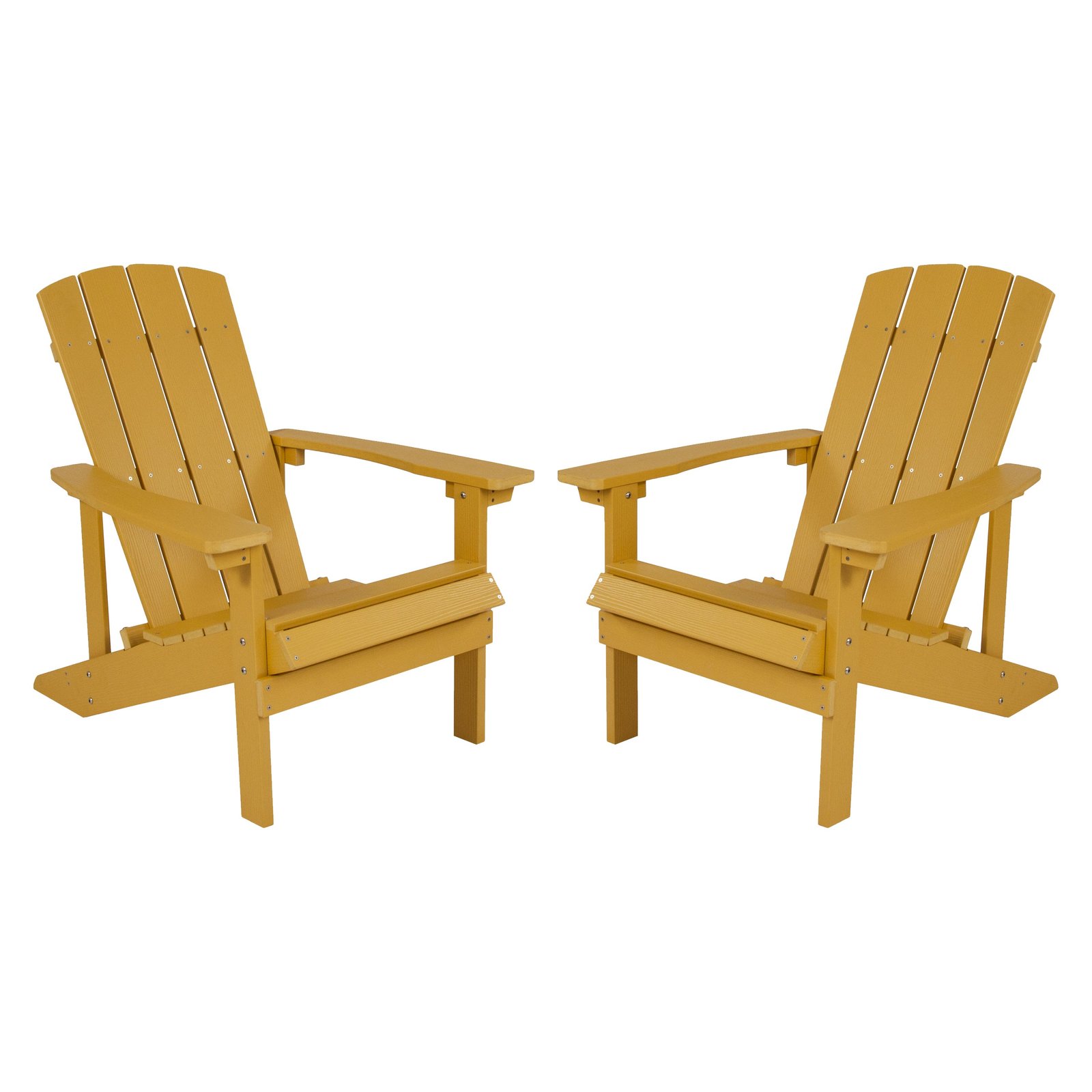 2 Pack Outdoor All-Weather Poly Resin Wood Adirondack Chairs