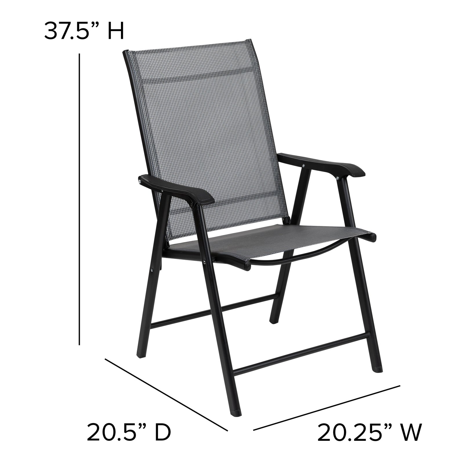 Outdoor Folding Patio Sling Chair / Portable Chair (2 Pack)