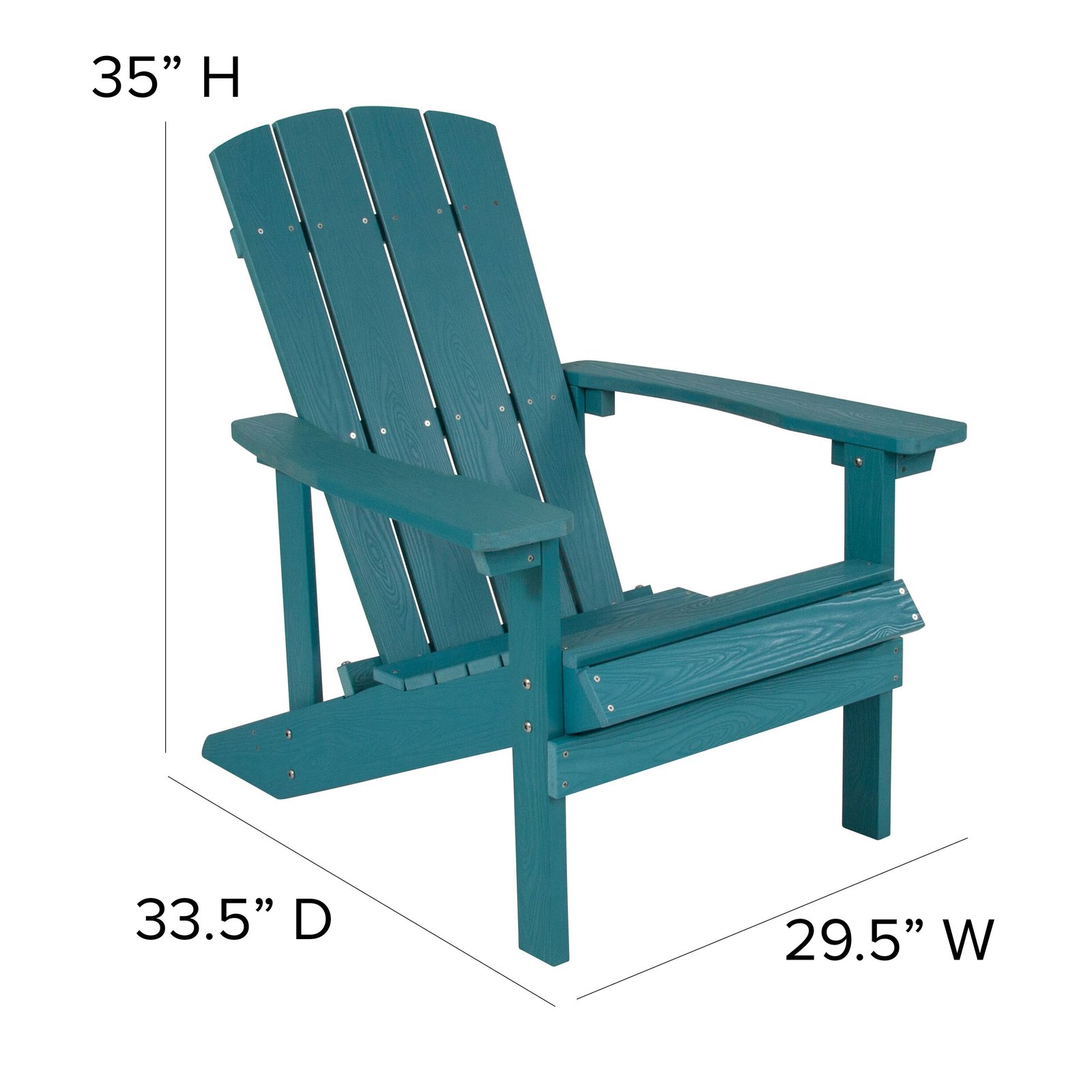 4 Pack Outdoor All-Weather Poly Resin Wood Adirondack Chairs