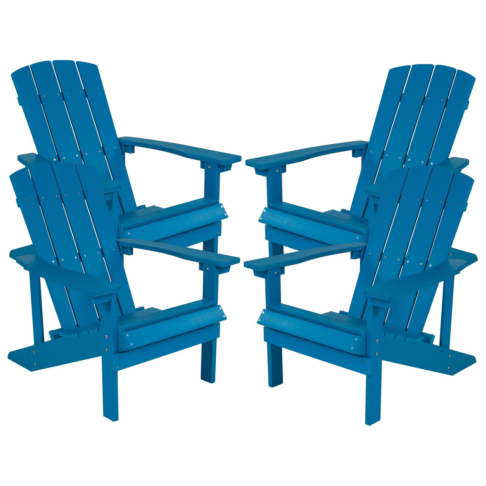 4 Pack Outdoor All-Weather Poly Resin Wood Adirondack Chairs