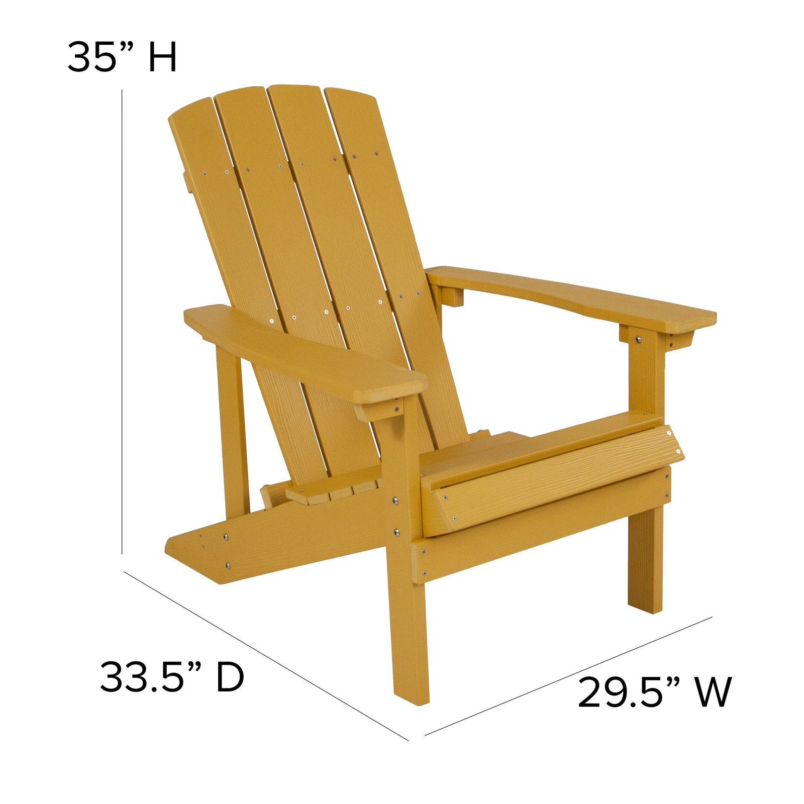 4 Pack Outdoor All-Weather Poly Resin Wood Adirondack Chairs