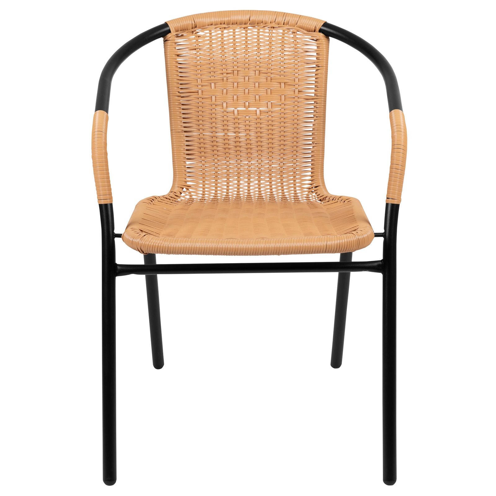 4 Pack Rattan Indoor-Outdoor Restaurant Stack Chair with Curved Back