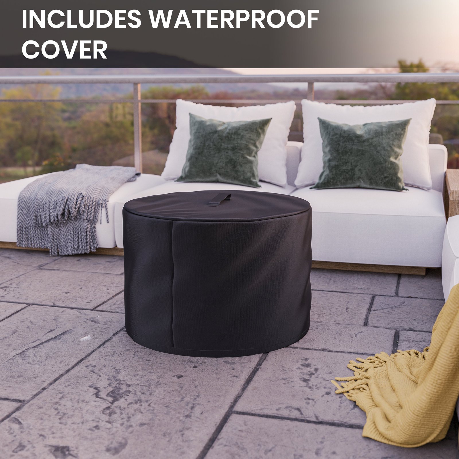 Steel Portable Smokeless Wood Burning Firepit with Waterproof Cover for Outdoor Use