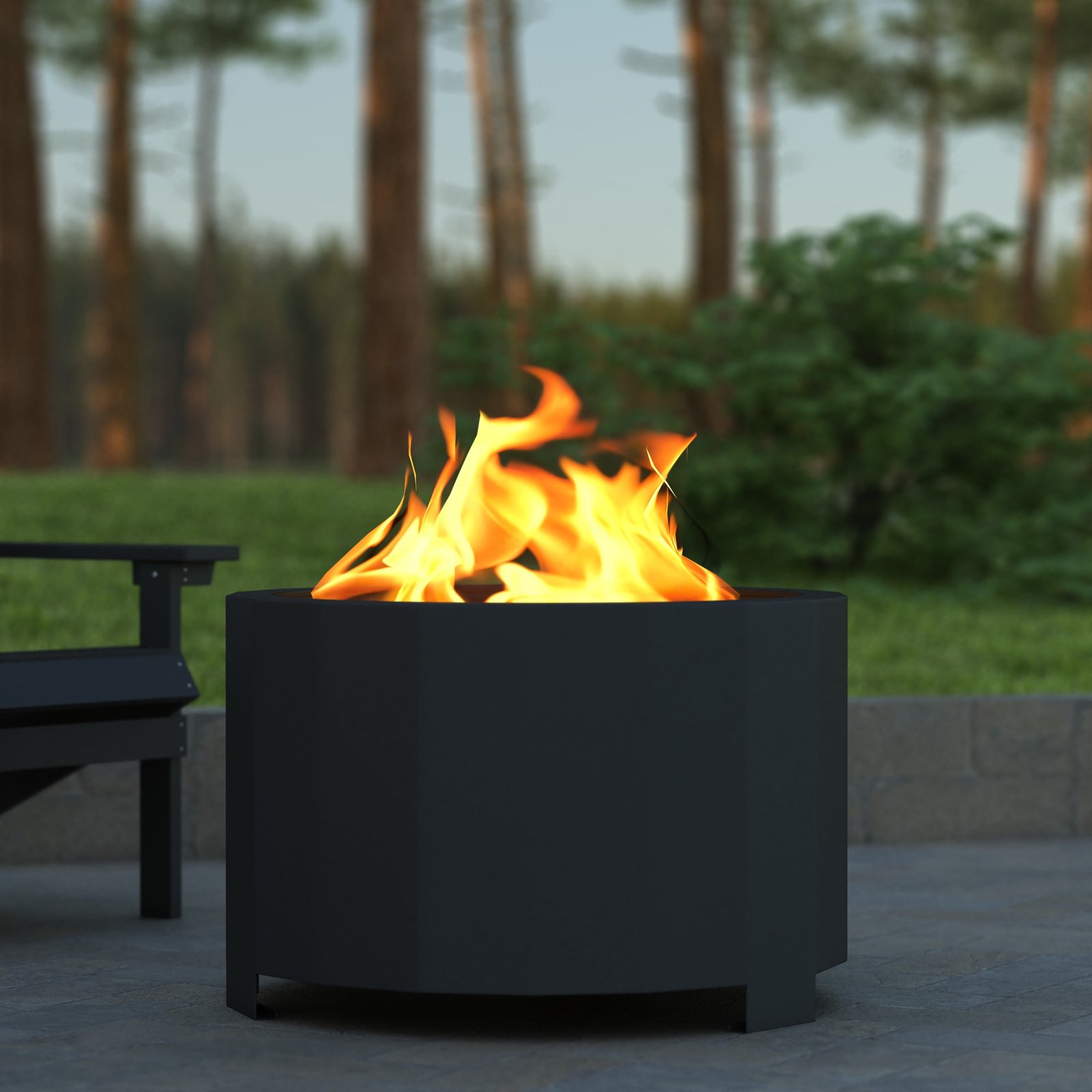 Steel Portable Smokeless Wood Burning Firepit with Waterproof Cover for Outdoor Use