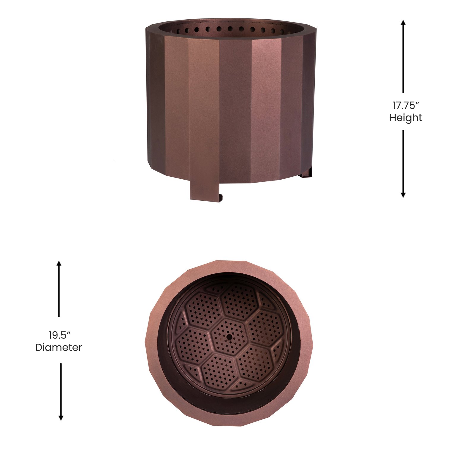 Steel Portable Smokeless Wood Burning Firepit with Waterproof Cover for Outdoor Use