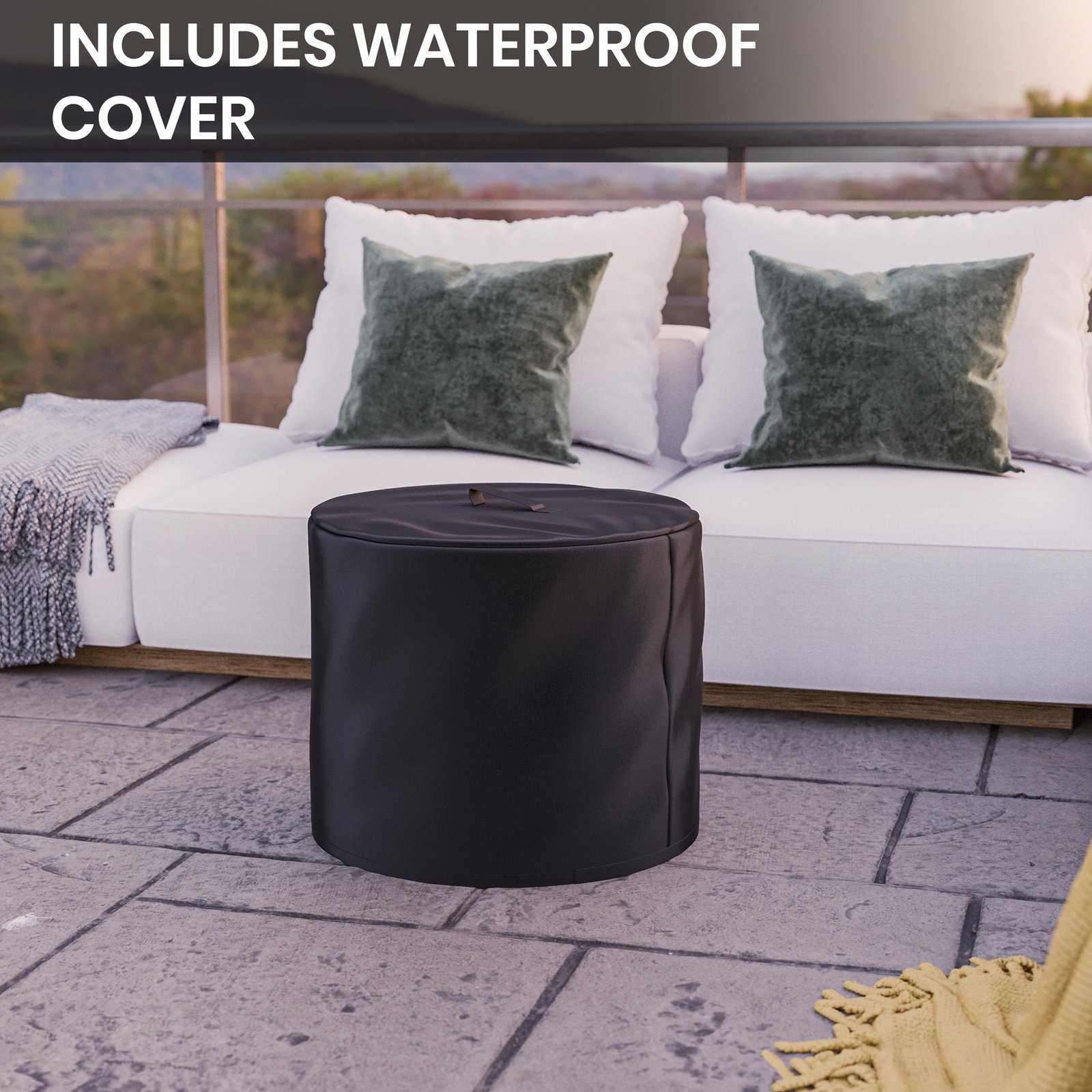 Steel Portable Smokeless Wood Burning Firepit with Waterproof Cover for Outdoor Use