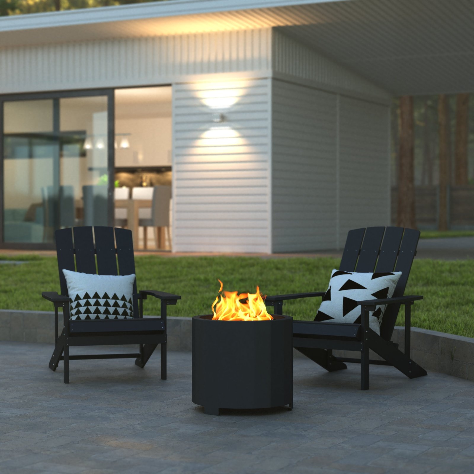 Steel Portable Smokeless Wood Burning Firepit with Waterproof Cover for Outdoor Use