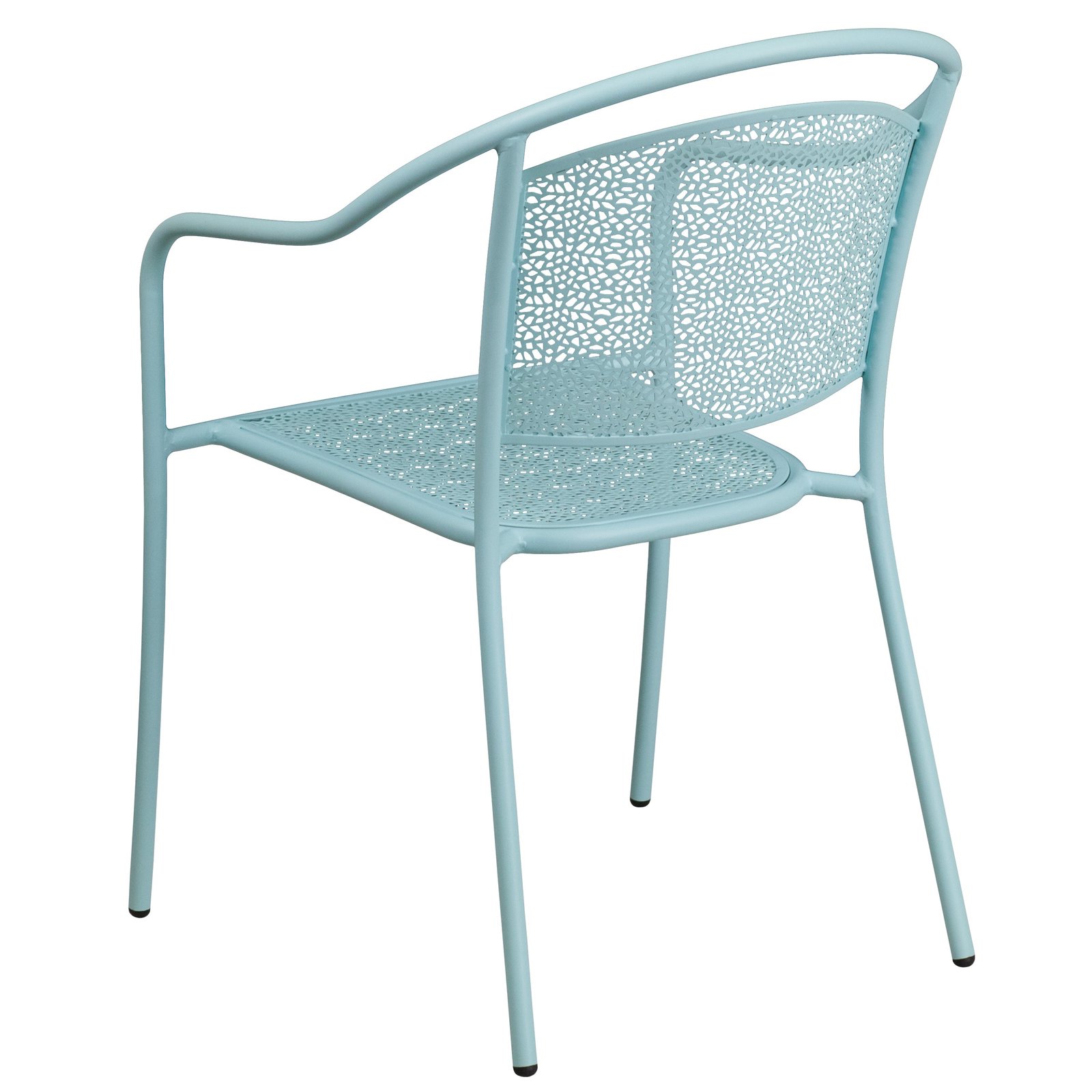 Commercial Grade Colorful Metal Patio Arm Chair with Round Back