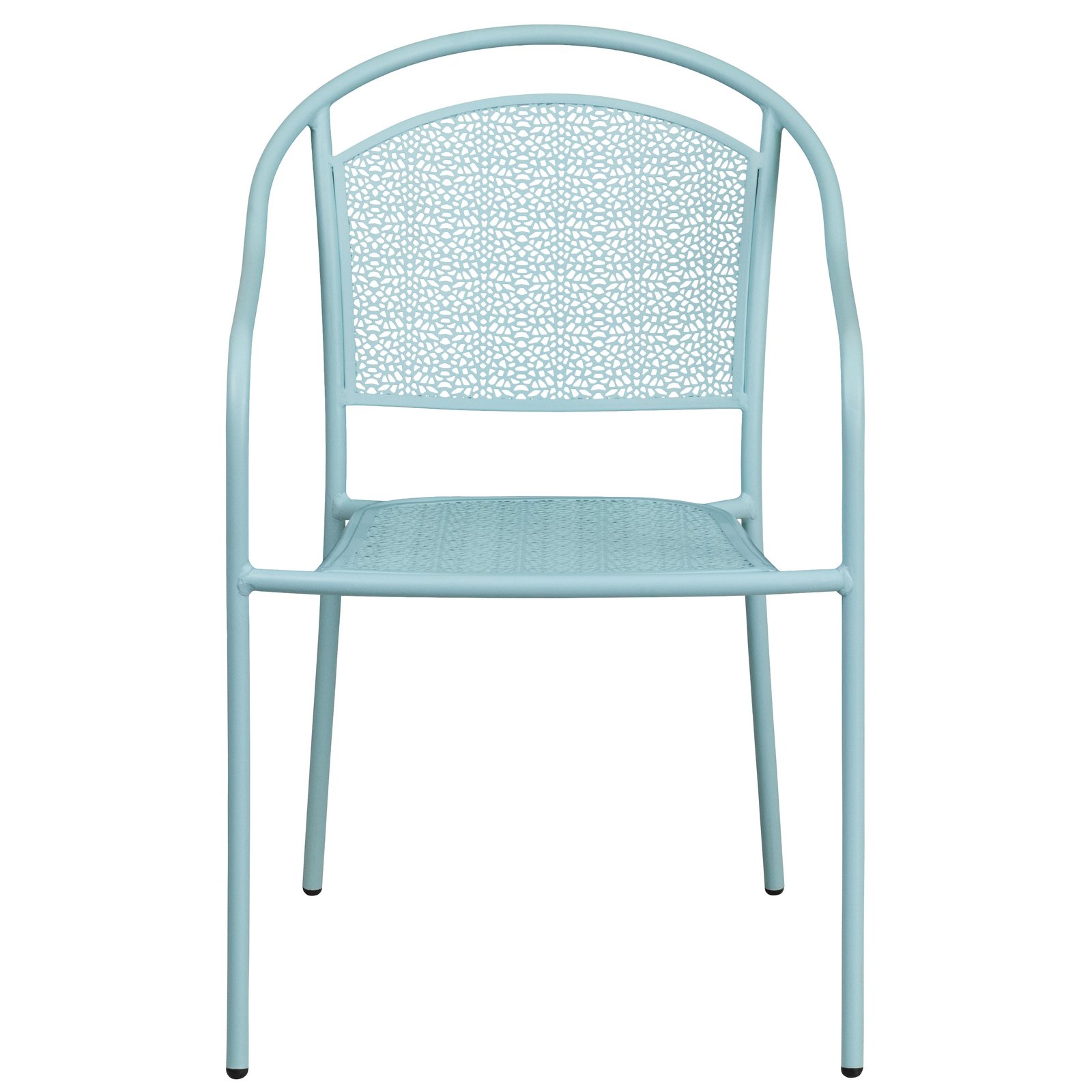 Commercial Grade Colorful Metal Patio Arm Chair with Round Back
