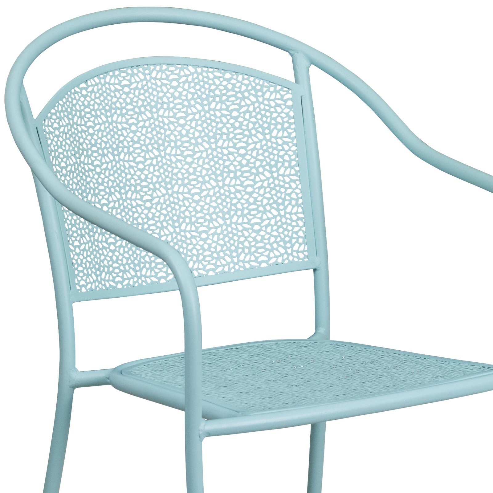 Commercial Grade Colorful Metal Patio Arm Chair with Round Back