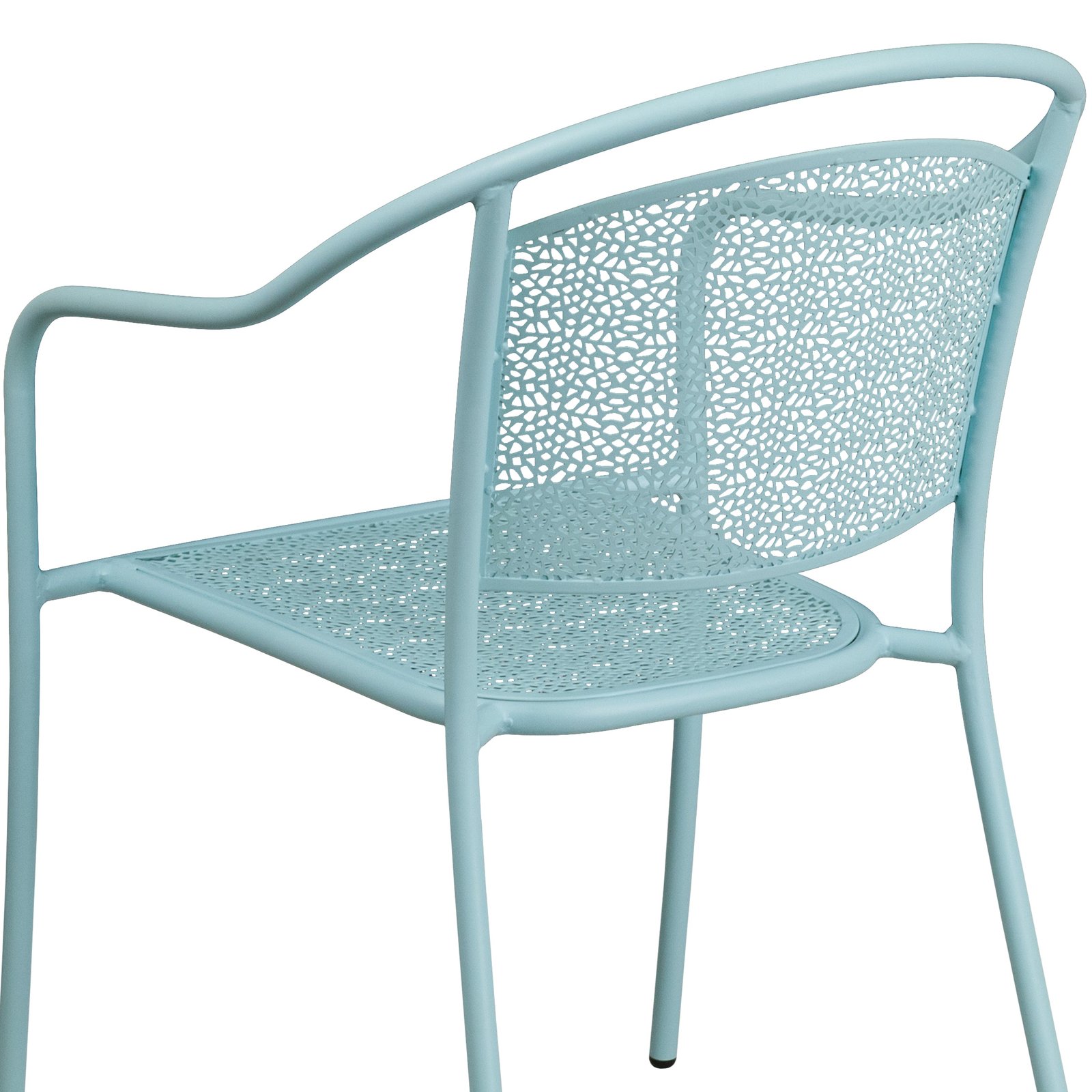 Commercial Grade Colorful Metal Patio Arm Chair with Round Back