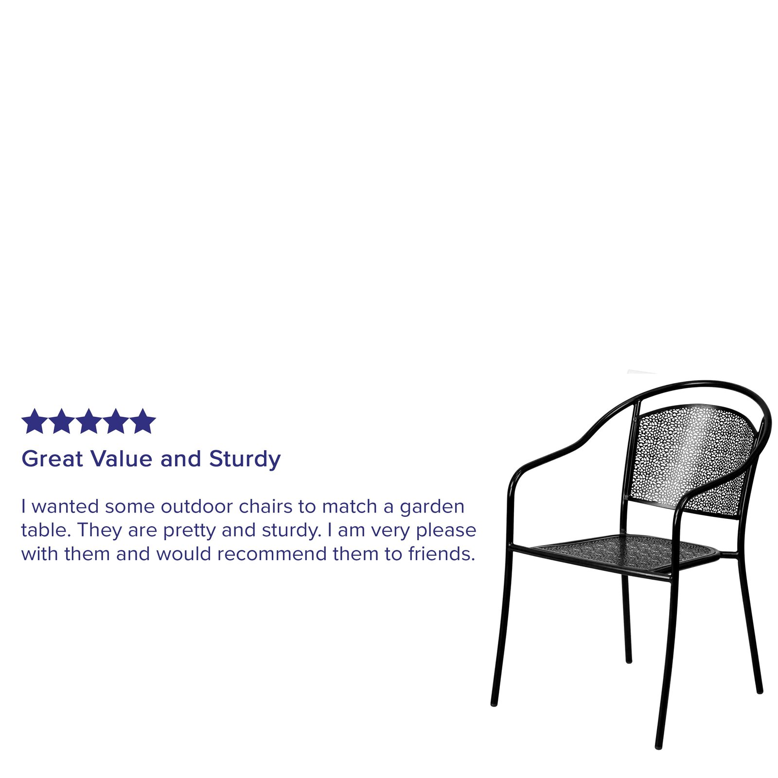 Commercial Grade Colorful Metal Patio Arm Chair with Round Back