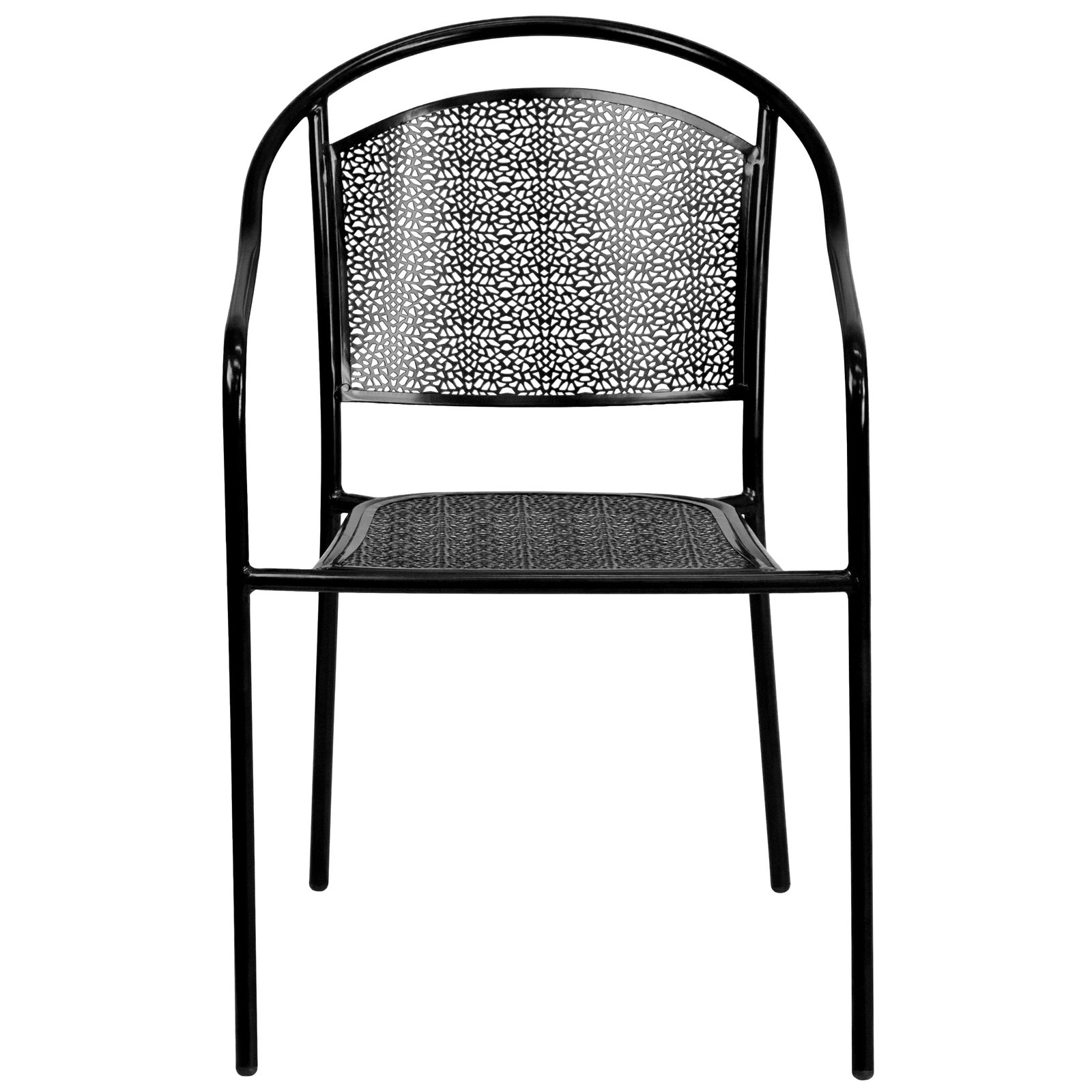 Commercial Grade Colorful Metal Patio Arm Chair with Round Back