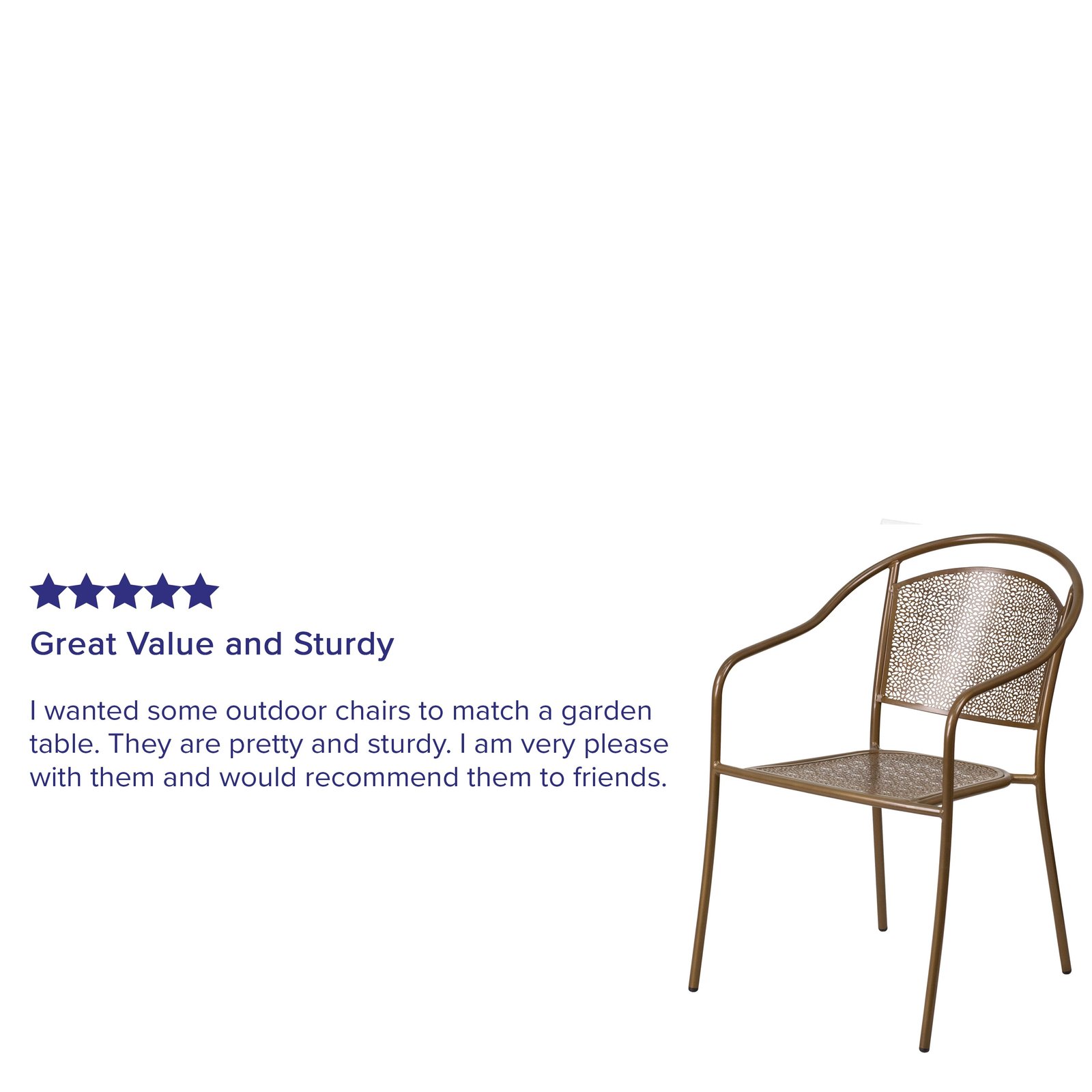 Commercial Grade Colorful Metal Patio Arm Chair with Round Back