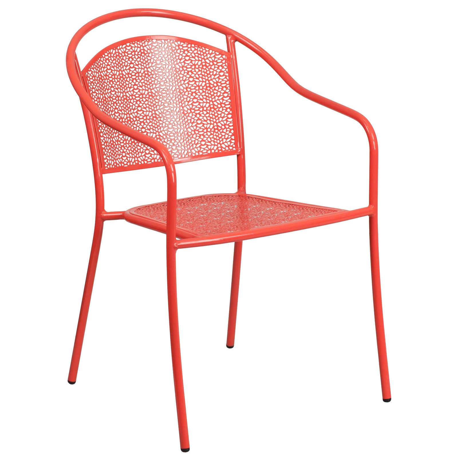Commercial Grade Colorful Metal Patio Arm Chair with Round Back