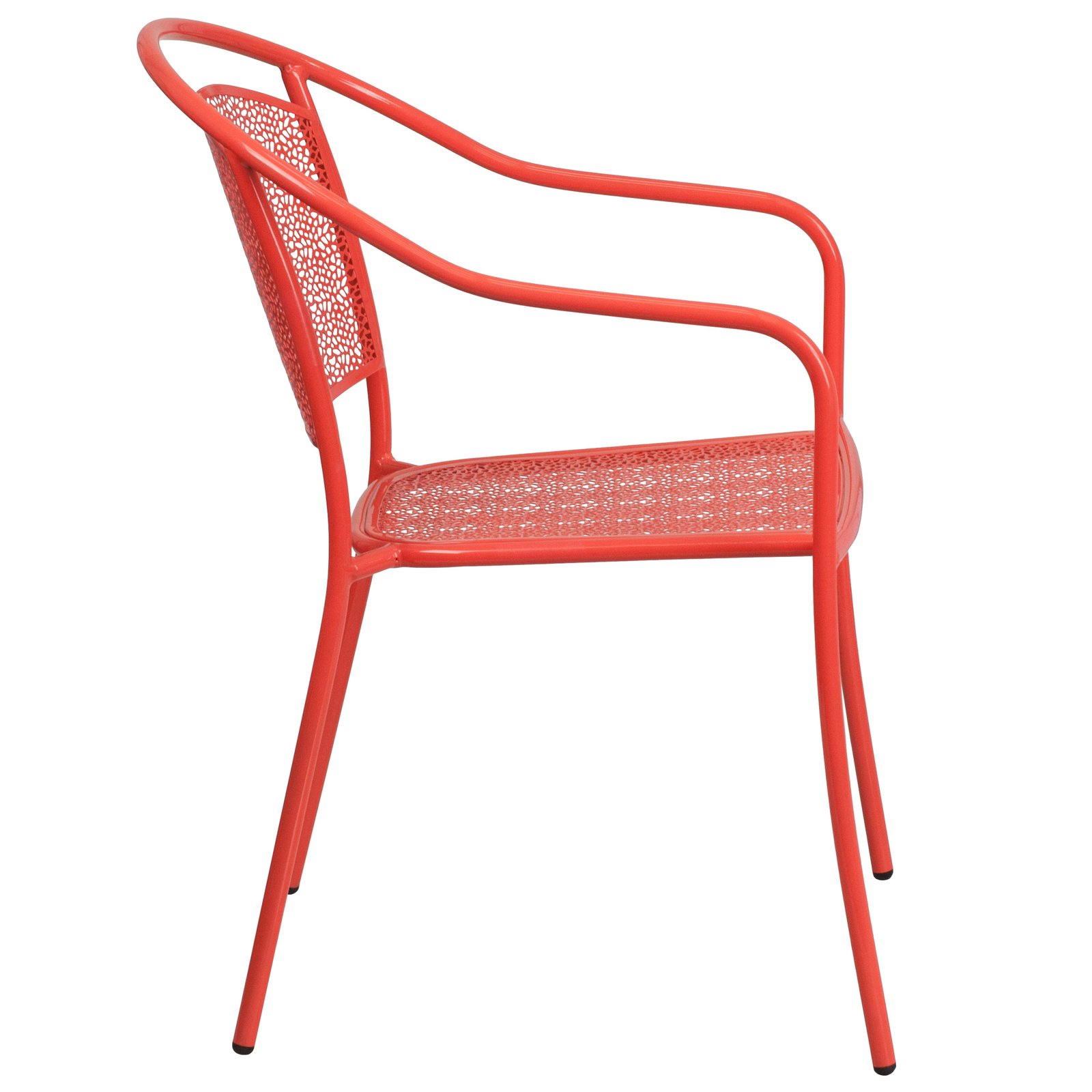 Commercial Grade Colorful Metal Patio Arm Chair with Round Back