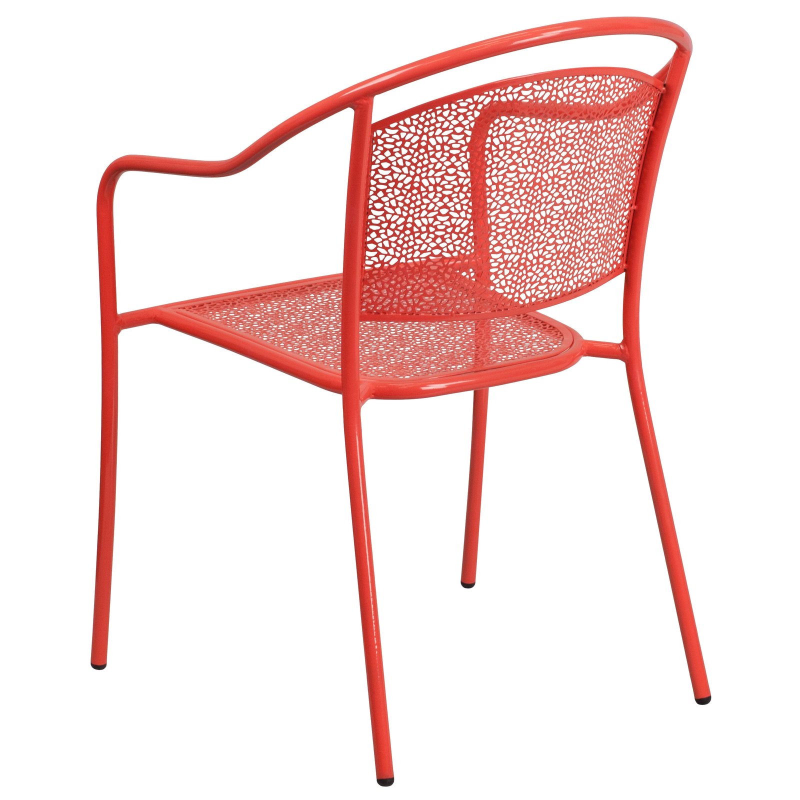 Commercial Grade Colorful Metal Patio Arm Chair with Round Back