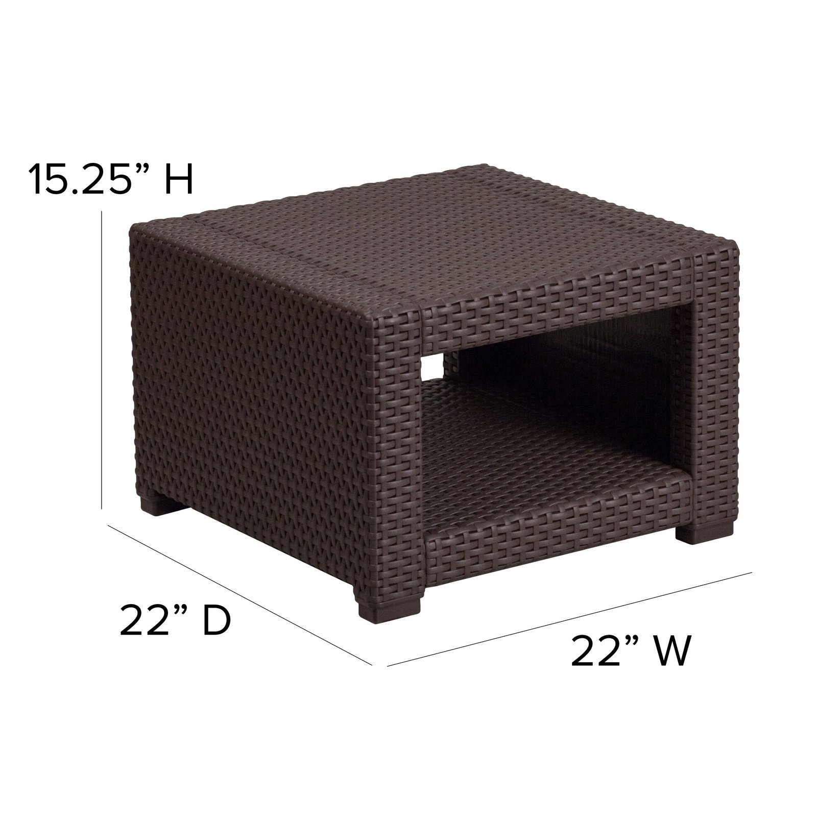 Faux Rattan End Table