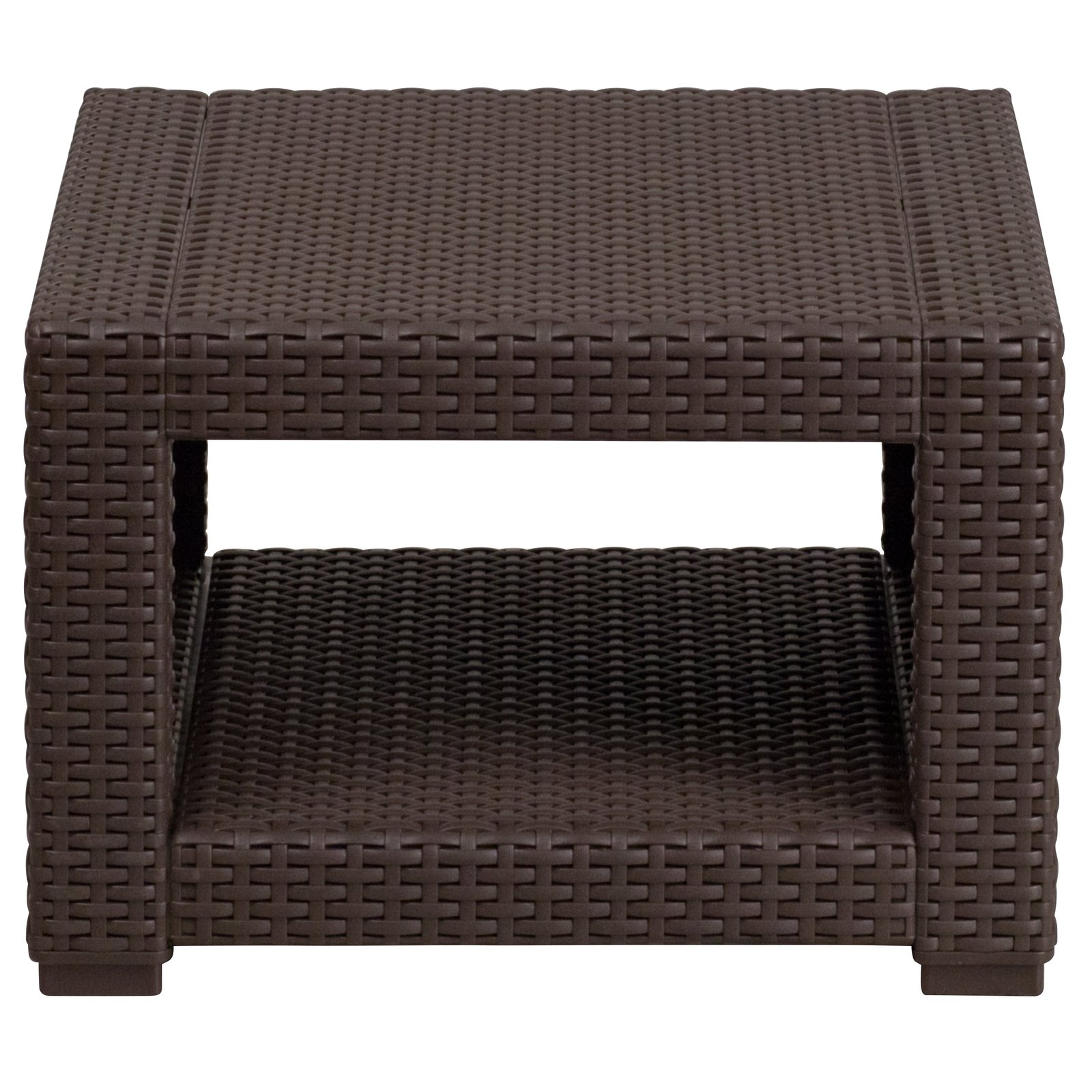 Faux Rattan End Table