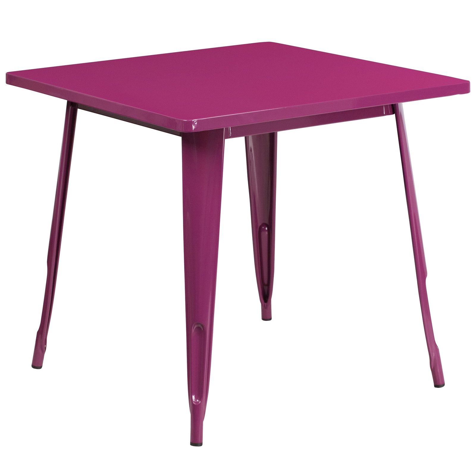 Commercial Grade 31.5" Square Colorful Metal Indoor-Outdoor Dining Table
