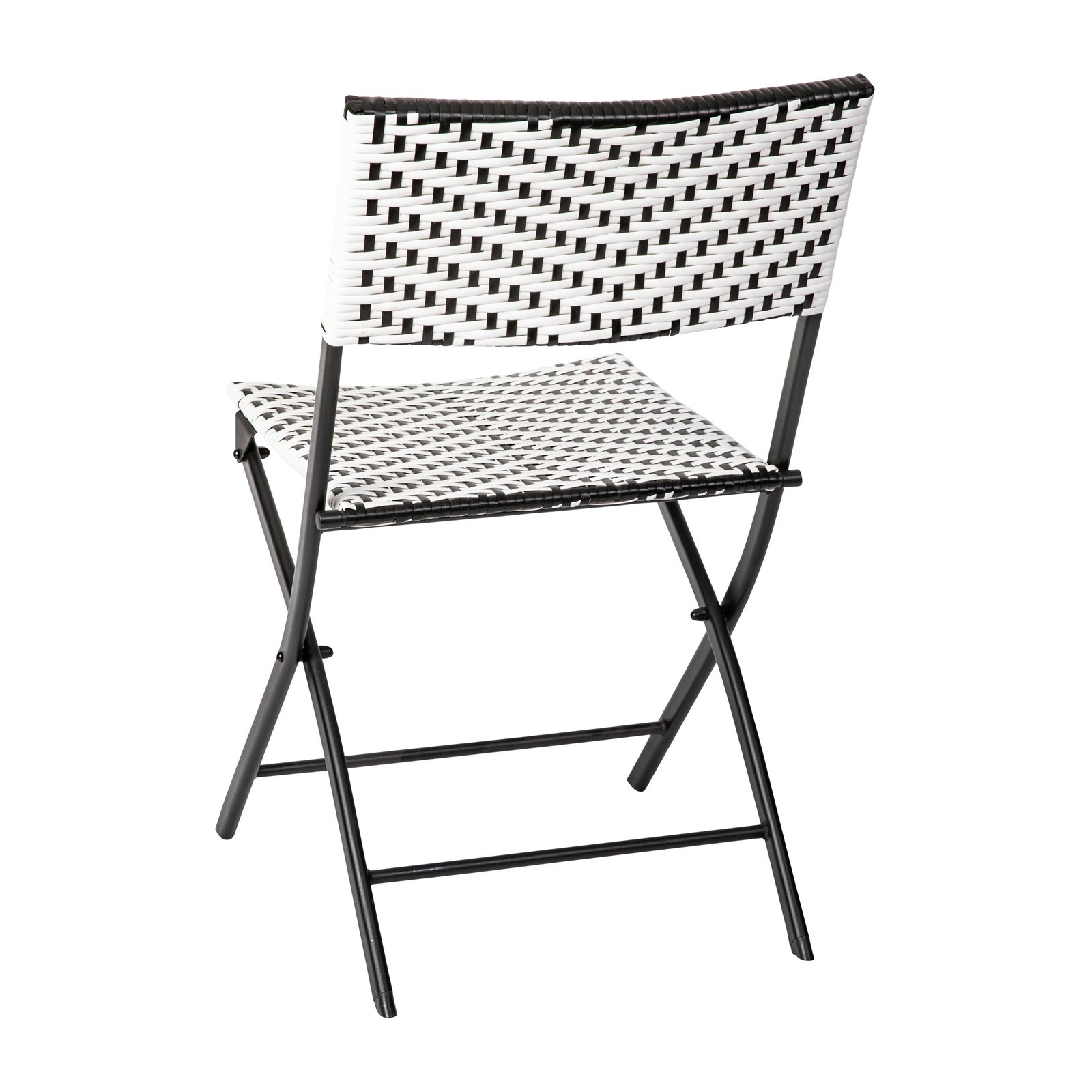 Three Piece Folding French Bistro Set in PE Rattan with Metal Frames for Indoor and Outdoor Use