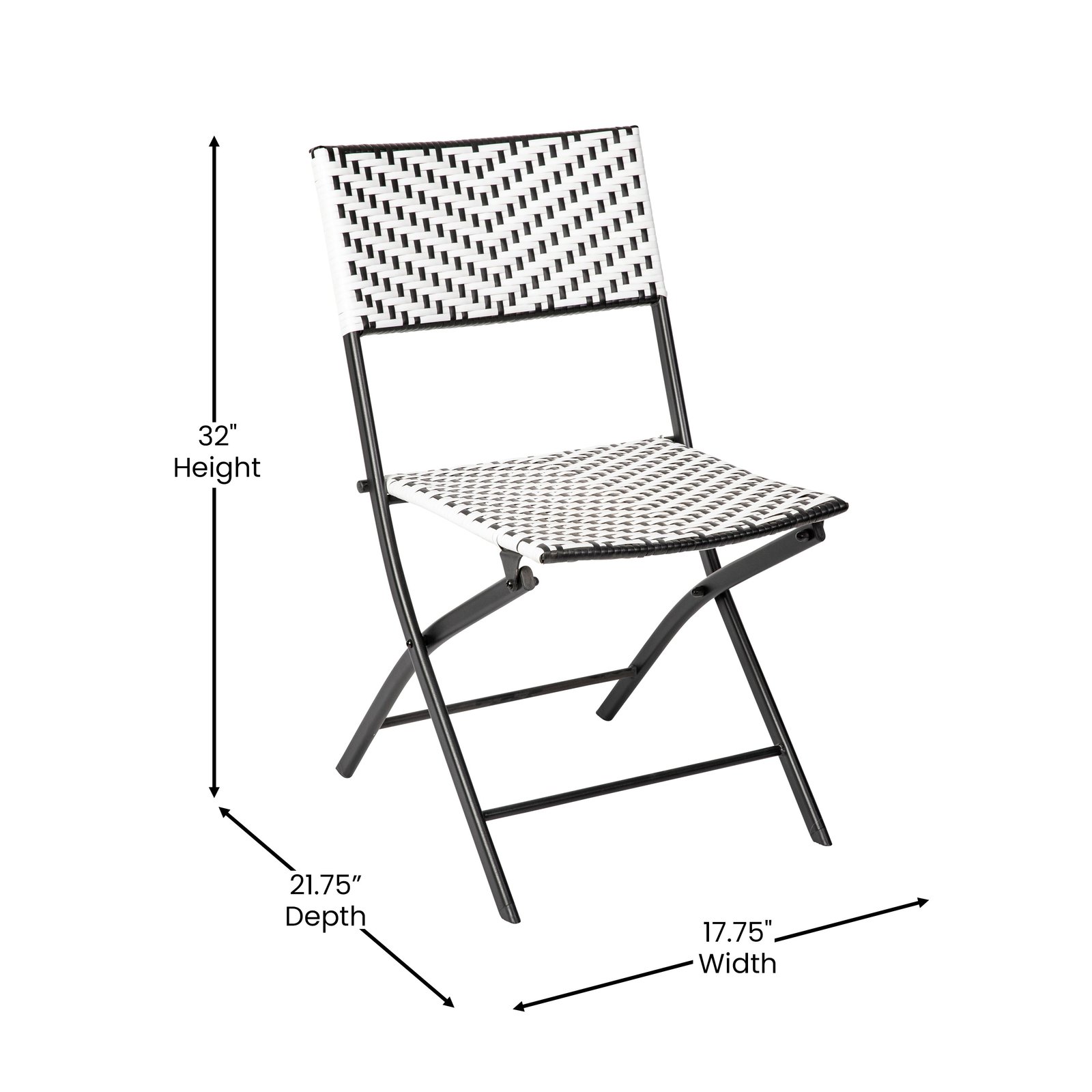 Three Piece Folding French Bistro Set in PE Rattan with Metal Frames for Indoor and Outdoor Use