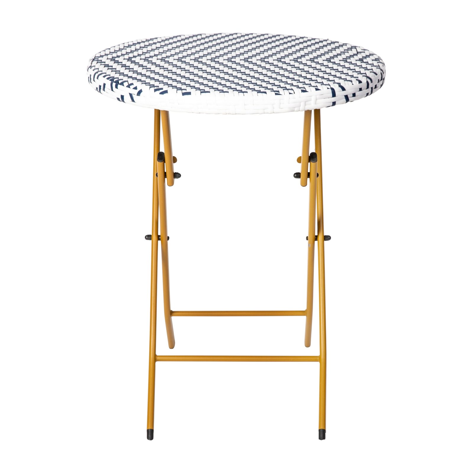 Three Piece Folding French Bistro Set in PE Rattan with Metal Frames for Indoor and Outdoor Use