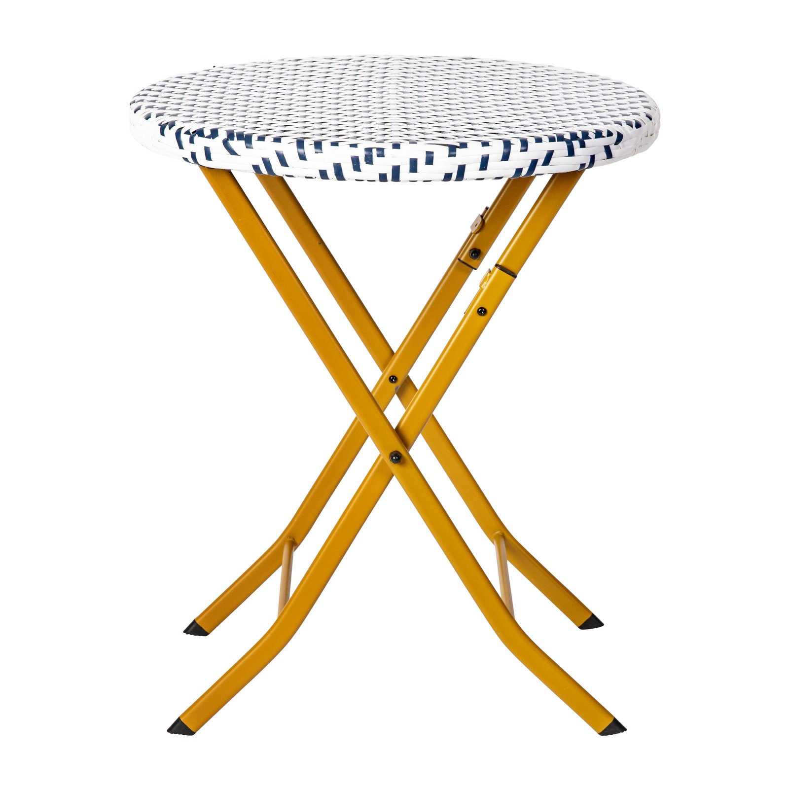 Three Piece Folding French Bistro Set in PE Rattan with Metal Frames for Indoor and Outdoor Use