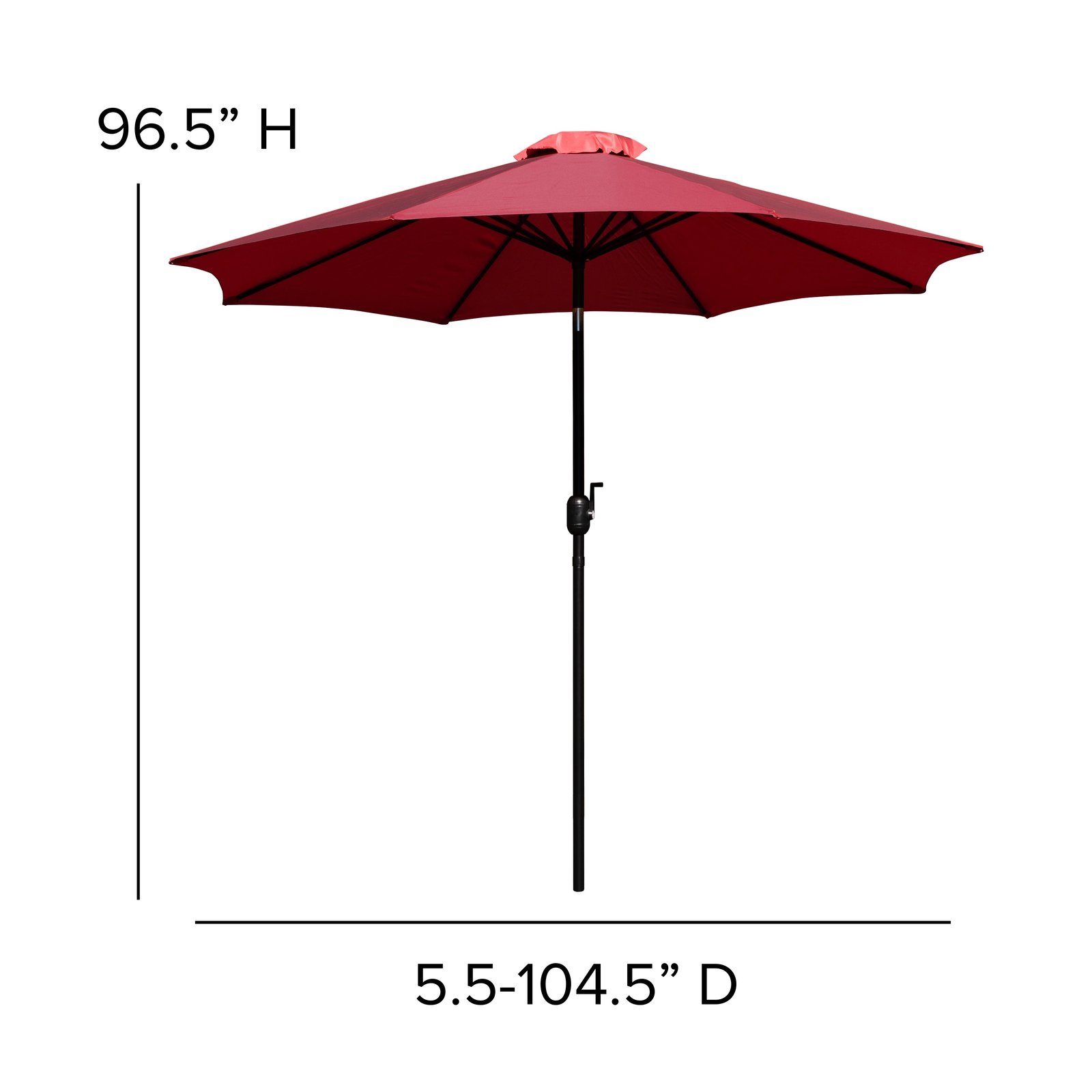 9' Outdoor Patio Umbrella-Crank & Tilt Function - 1.5" Diameter Steel Pole