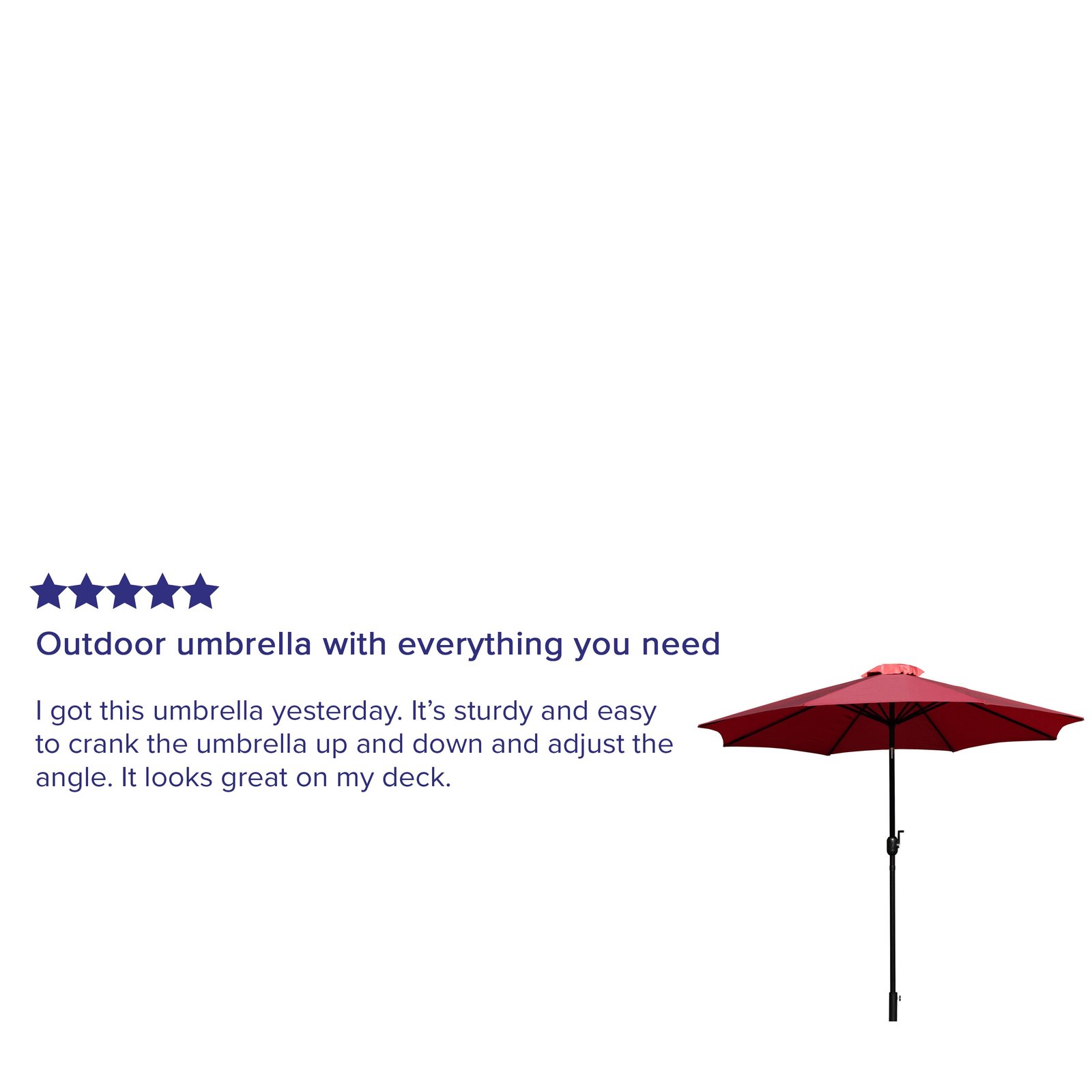 9' Outdoor Patio Umbrella-Crank & Tilt Function - 1.5" Diameter Steel Pole