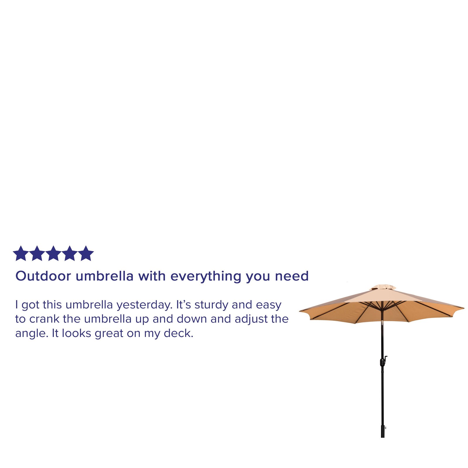 9' Outdoor Patio Umbrella-Crank & Tilt Function - 1.5" Diameter Steel Pole