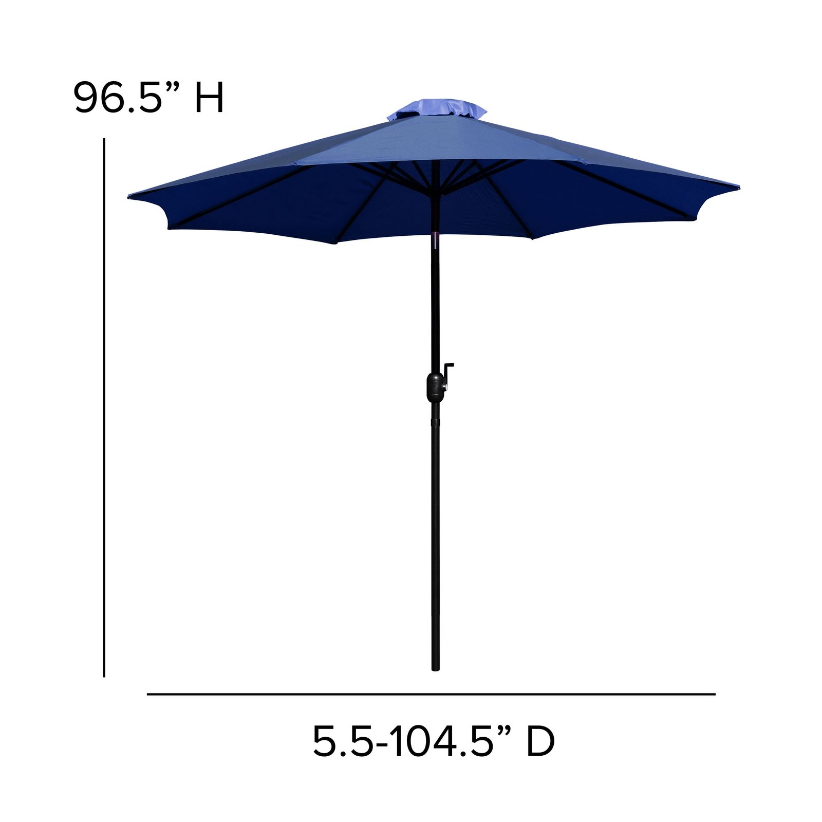 9' Outdoor Patio Umbrella-Crank & Tilt Function - 1.5" Diameter Steel Pole