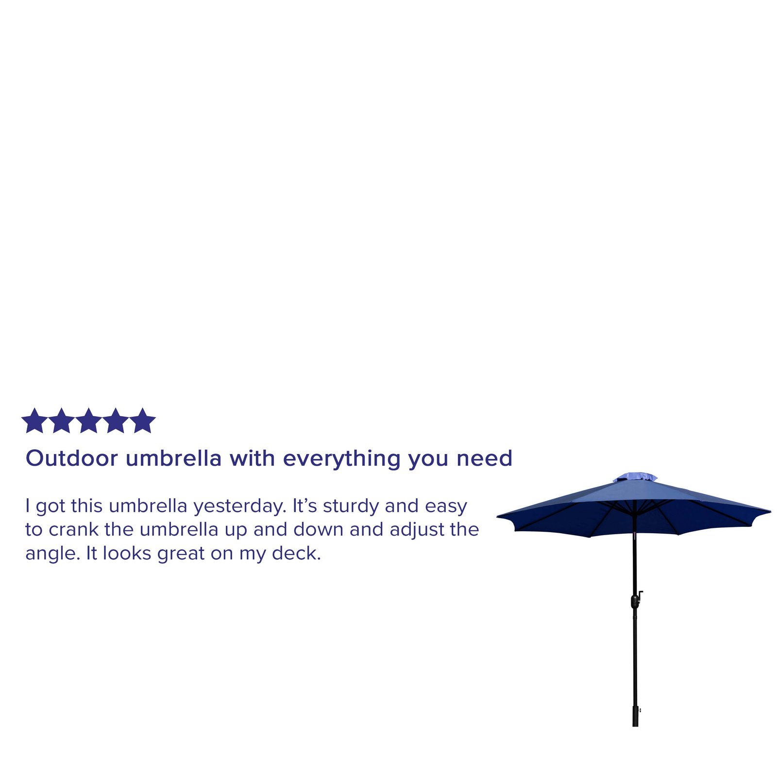 9' Outdoor Patio Umbrella-Crank & Tilt Function - 1.5" Diameter Steel Pole