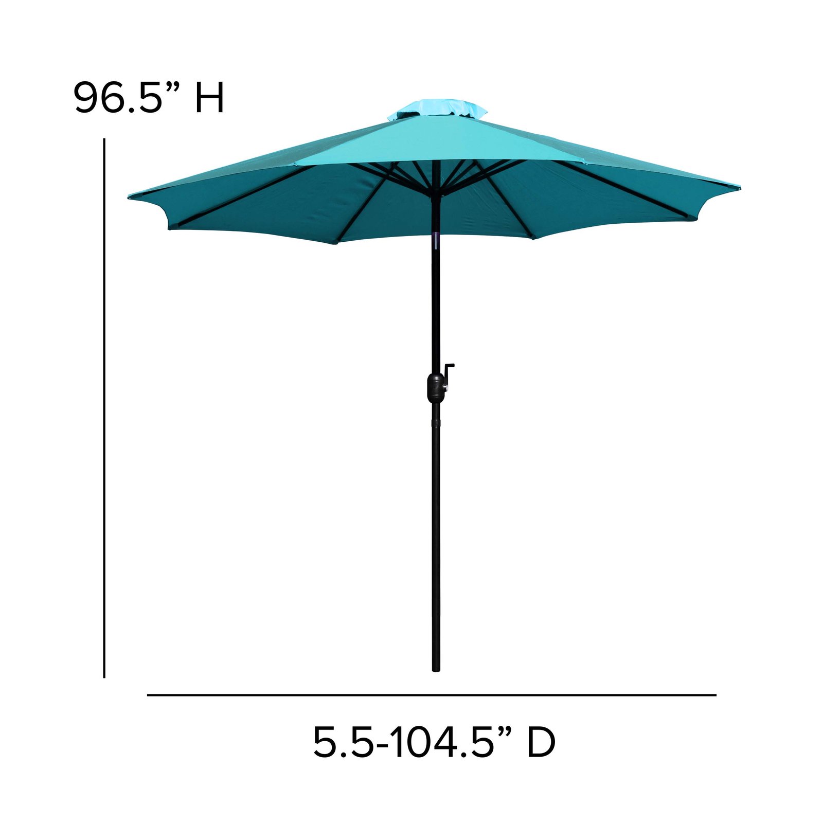 9' Outdoor Patio Umbrella-Crank & Tilt Function - 1.5" Diameter Steel Pole