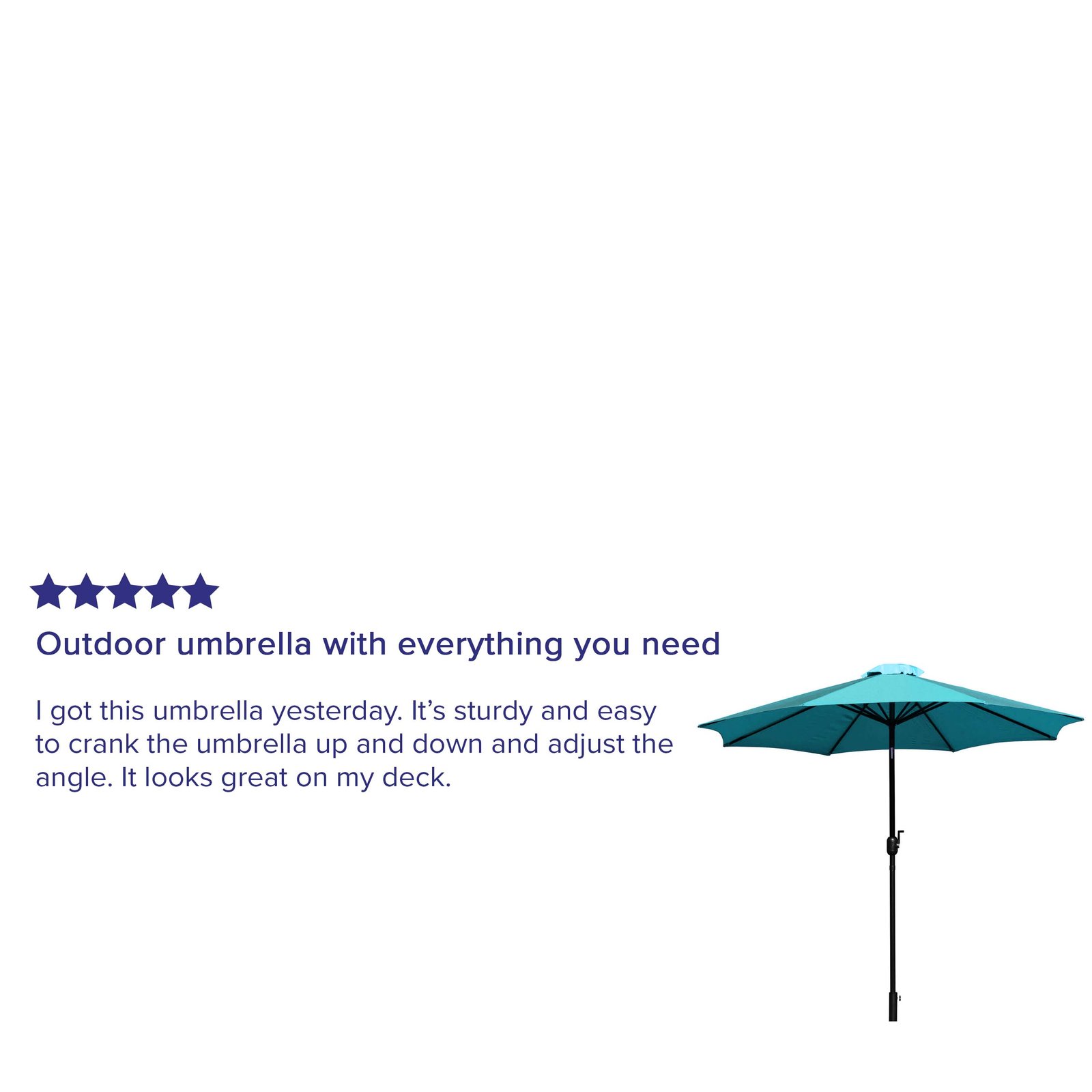 9' Outdoor Patio Umbrella-Crank & Tilt Function - 1.5" Diameter Steel Pole
