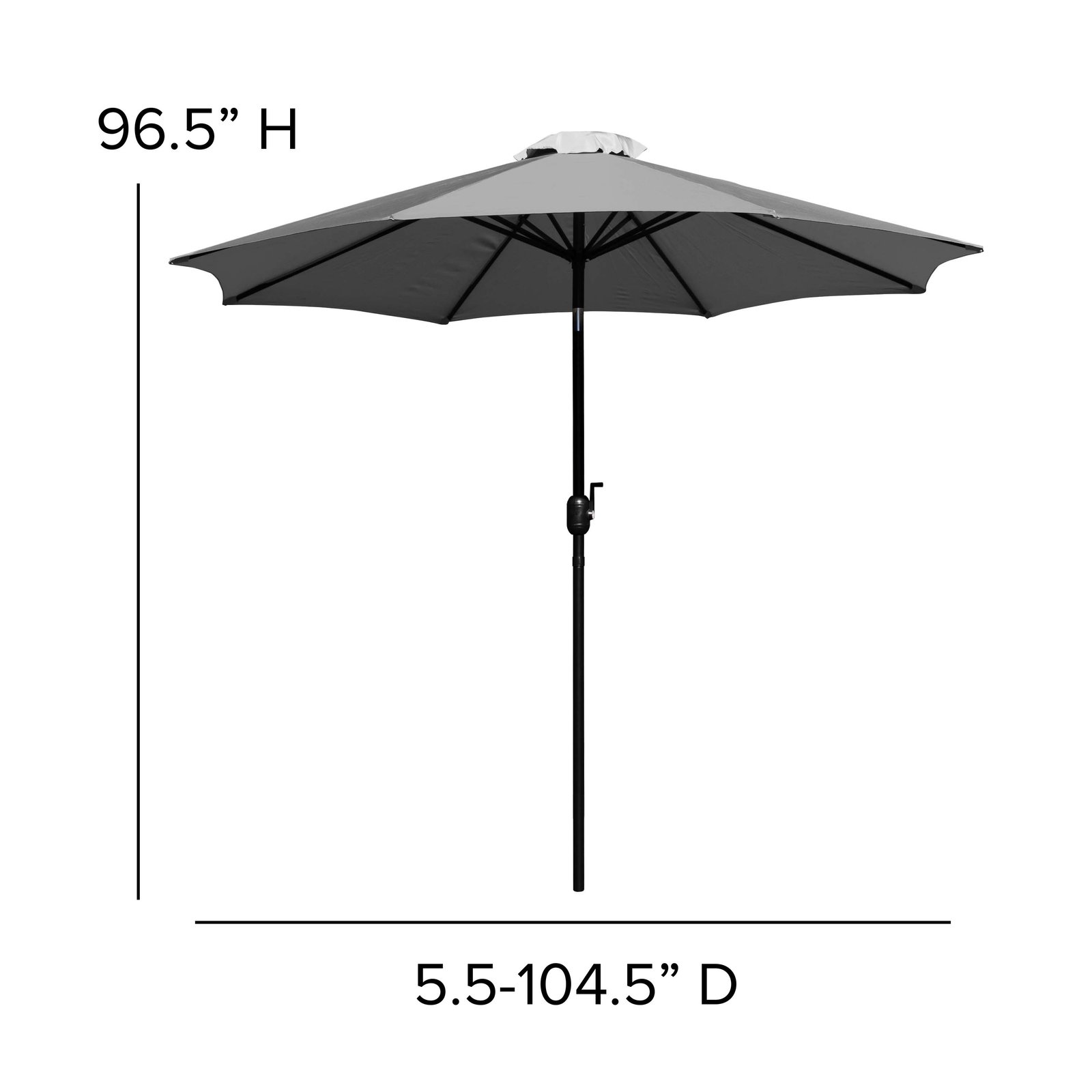 9' Outdoor Patio Umbrella-Crank & Tilt Function - 1.5" Diameter Steel Pole
