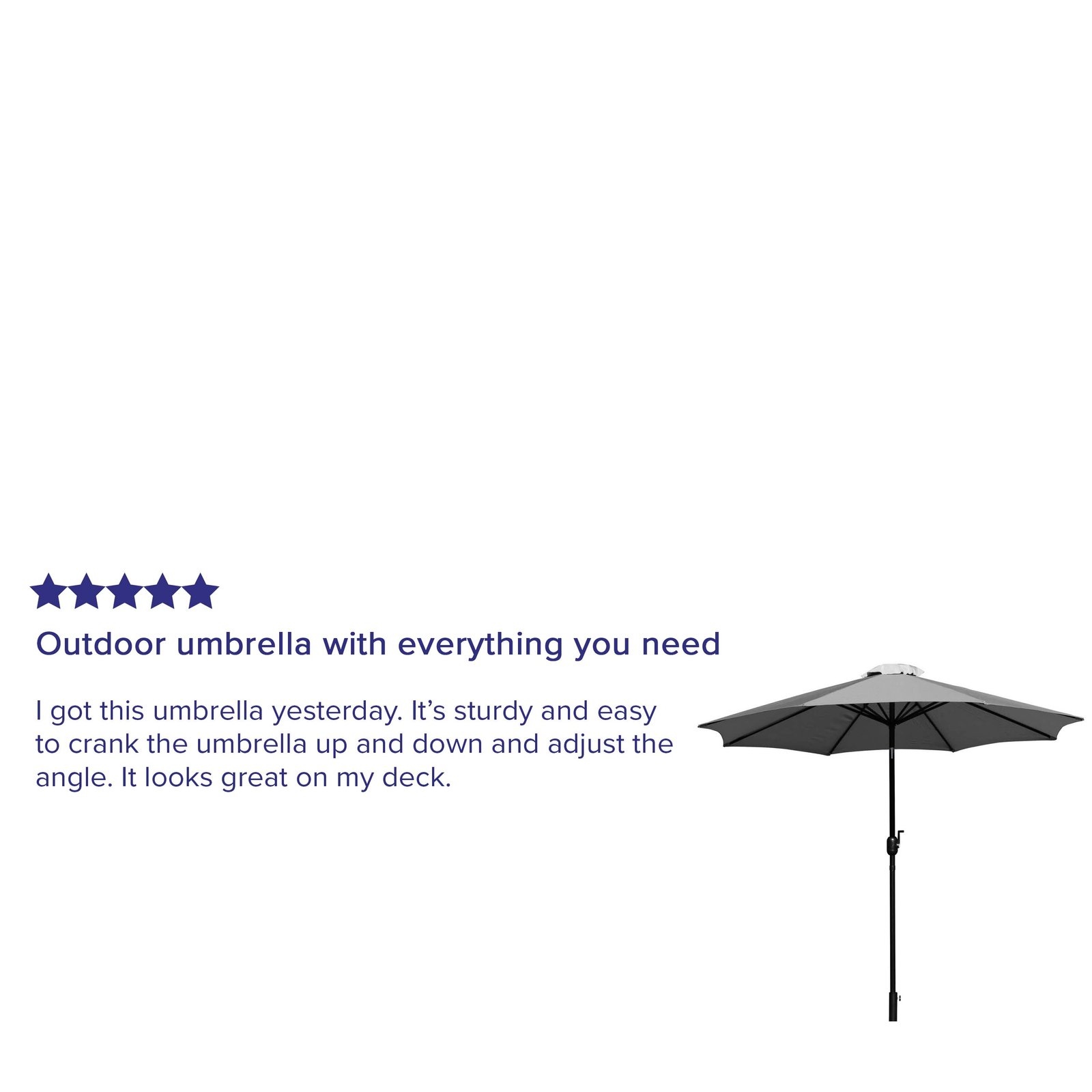 9' Outdoor Patio Umbrella-Crank & Tilt Function - 1.5" Diameter Steel Pole