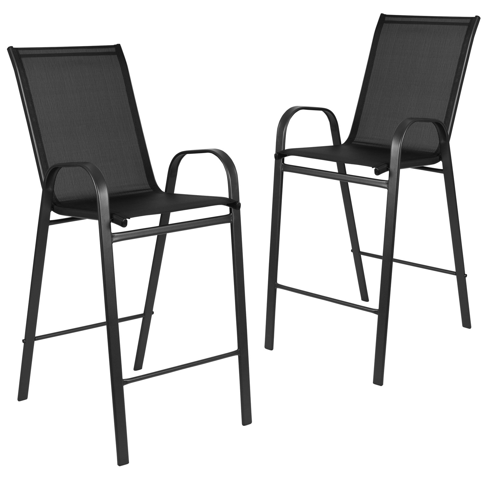2 Pack Outdoor Barstools with Flex Comfort Material-Patio Stool