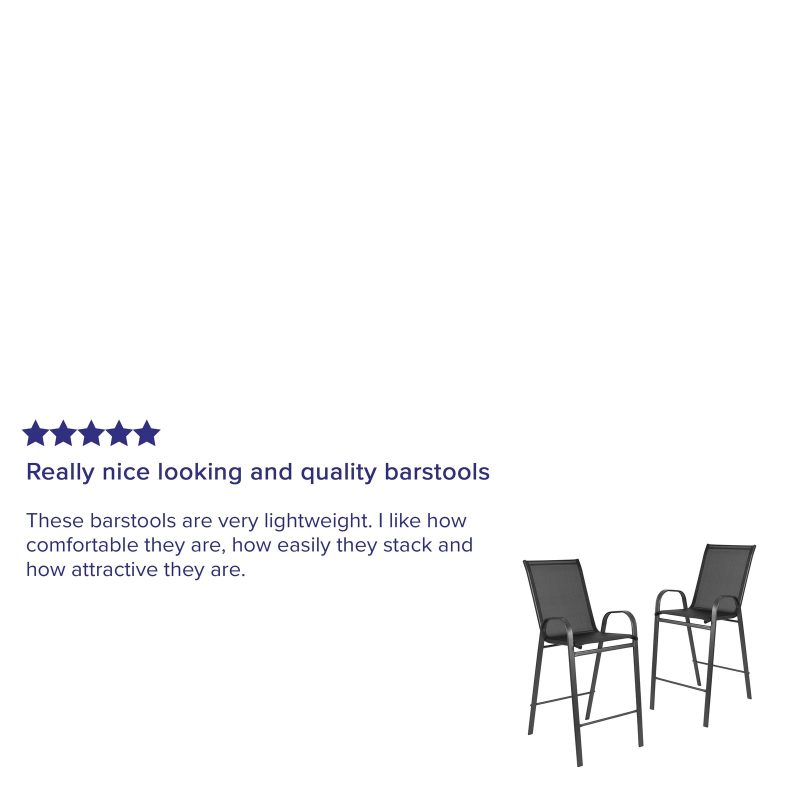 2 Pack Outdoor Barstools with Flex Comfort Material-Patio Stool