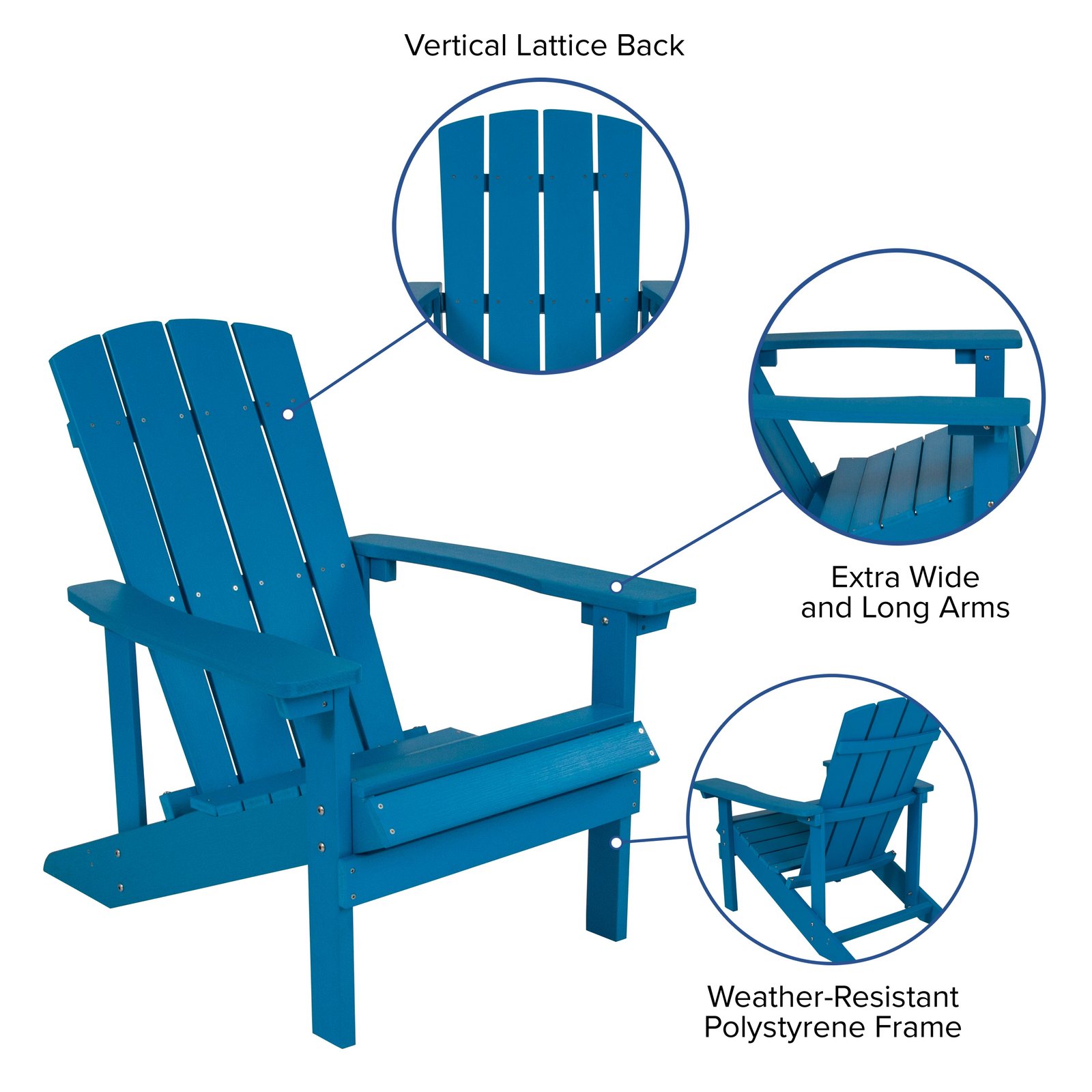 All-Weather Poly Resin Wood Adirondack Chair